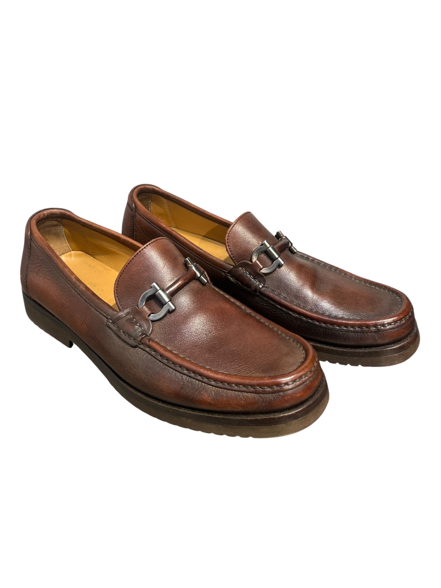 Salvatore Ferragamo/Loafers/US 8/Leather/BRW/HORSEBIT DETAIL view 1