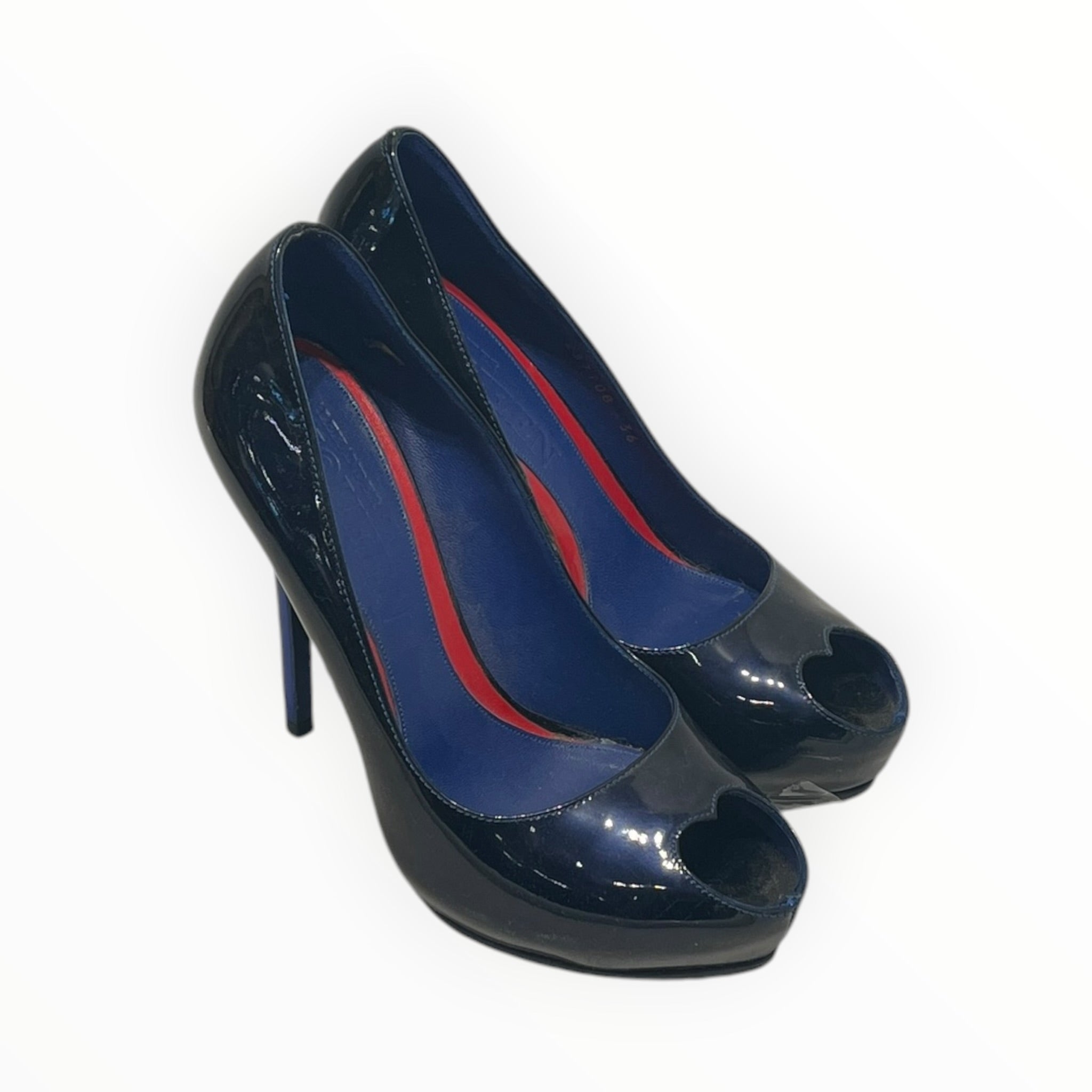 McQ Alexander McQueen/Heels/EU 36/Leather/BLU/Patent/heart peep toe platform view 1