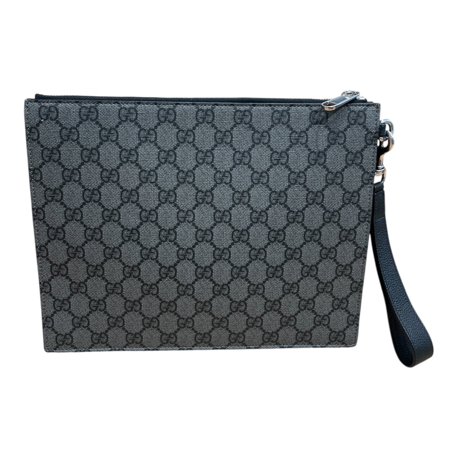 GUCCI/Pouch/Monogram/Leather/GRY/'GUCCI' view 2