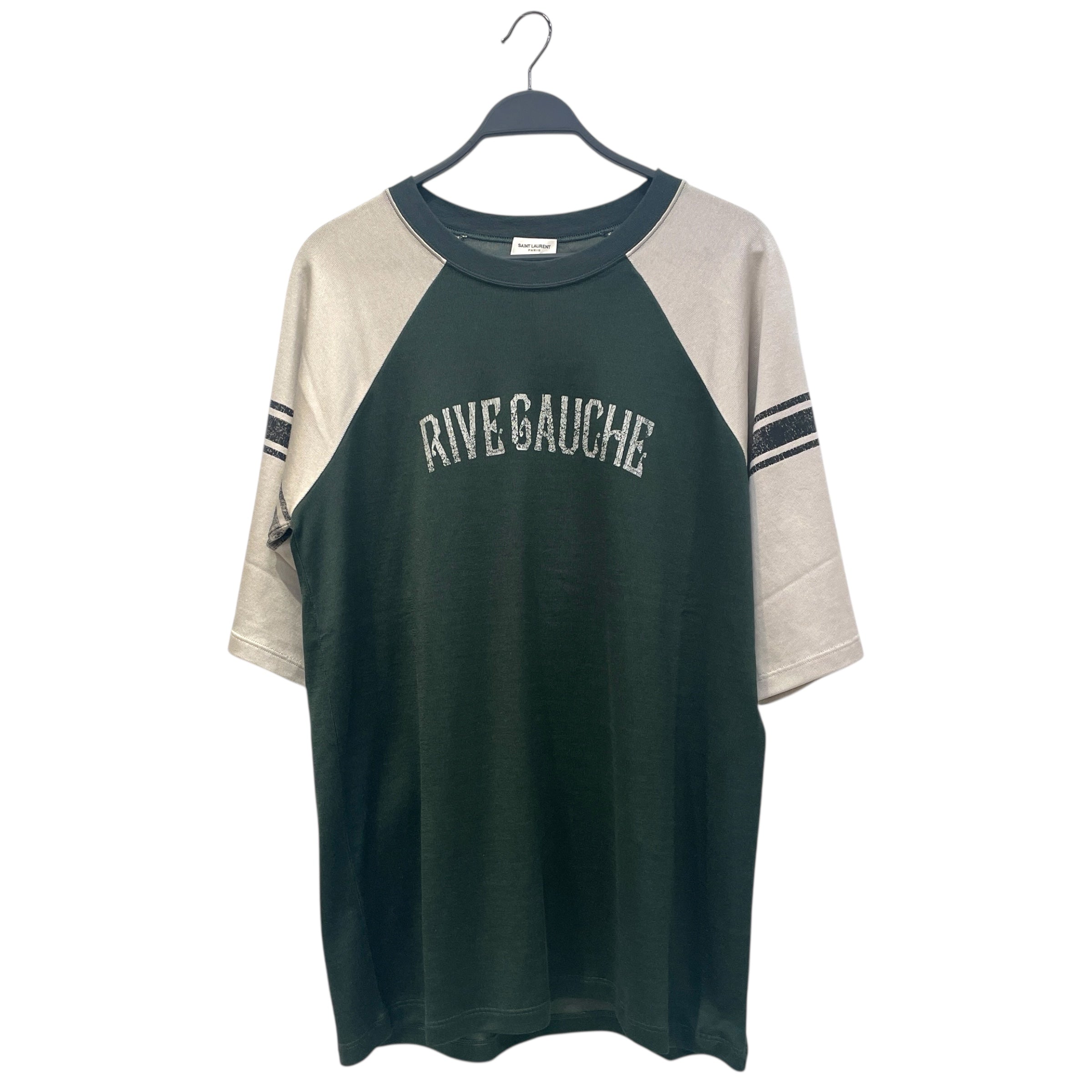 SAINT LAURENT/T-Shirt/XL/GRN/Rive Gauche Raglan view 1