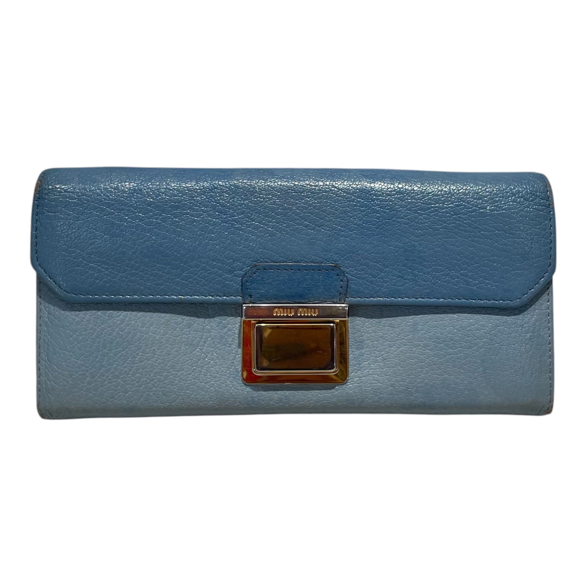MIU MIU/Long Wallet/Leather/BLU/L's/BICOLOR LONG WALLET view 1