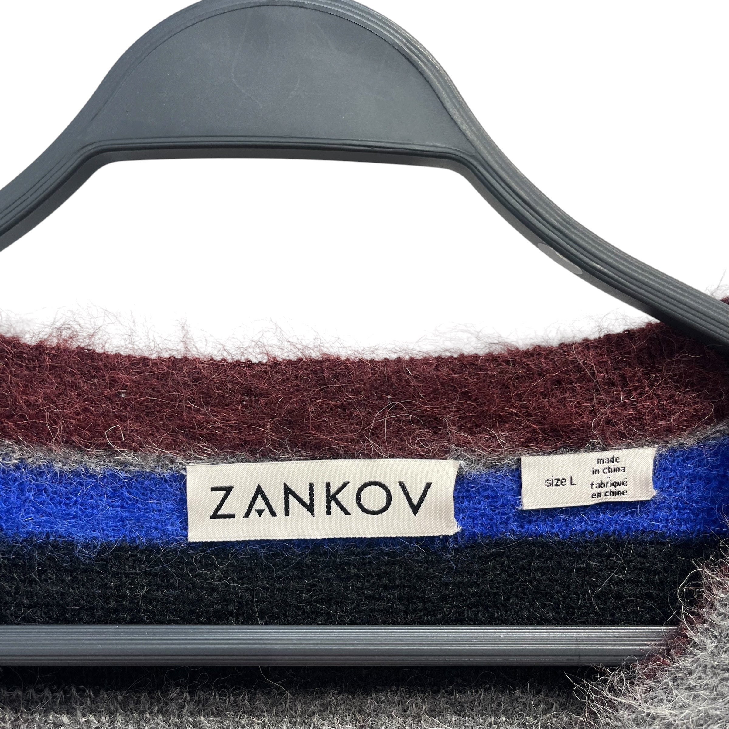 ZANKOV/Sweater/L/Stripe/Mohair/BLU/GRAY BLACK WHITE ALPACA view 2