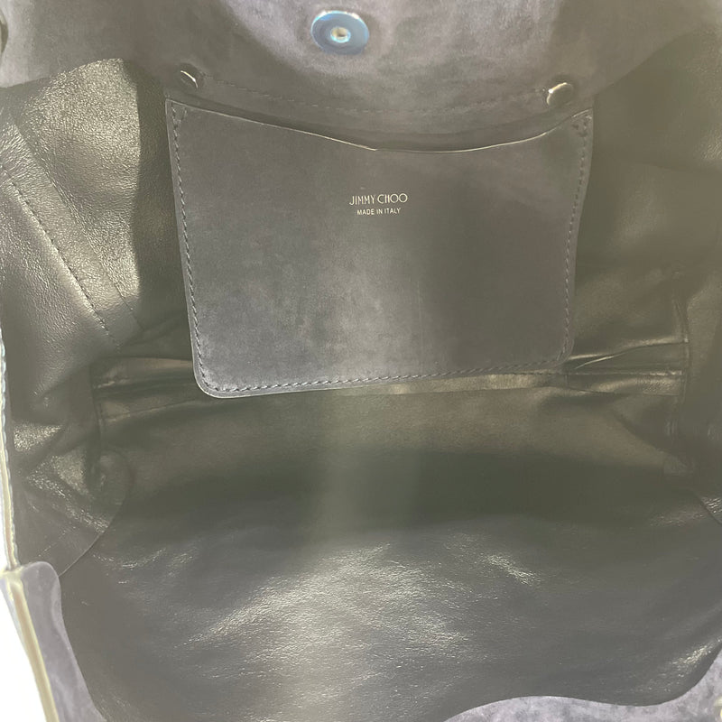 JIMMY CHOO/Hand Bag/Suede/NVY/FLO TOTE