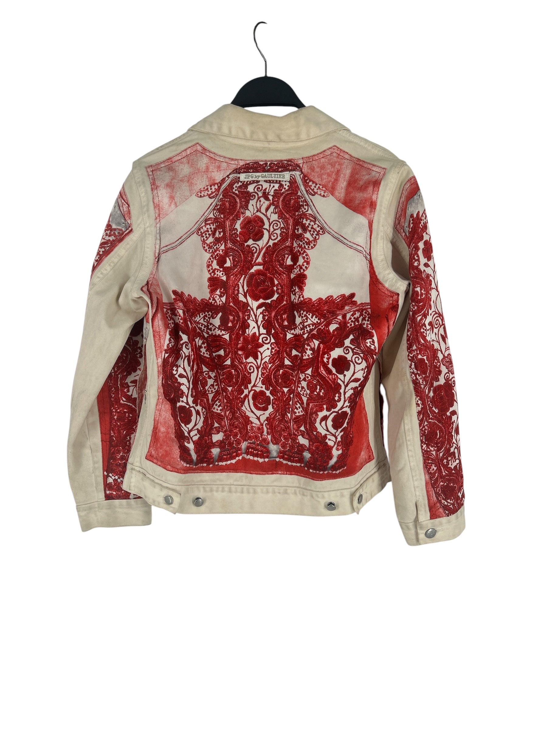 Jean Paul Gaultier/Jacket/Cotton/RED/optical/flamenco jacket view 2