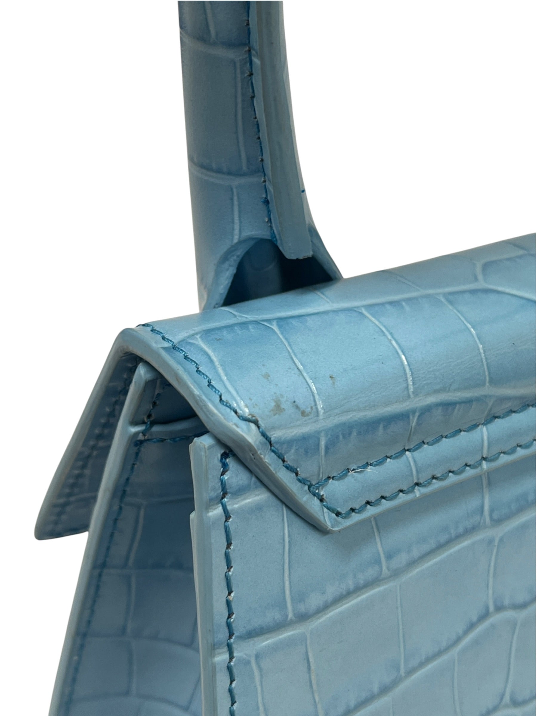 JACQUEMUS/Hand Bag/Leather/BLU/Le Chiquito CrocEmbossed view 10