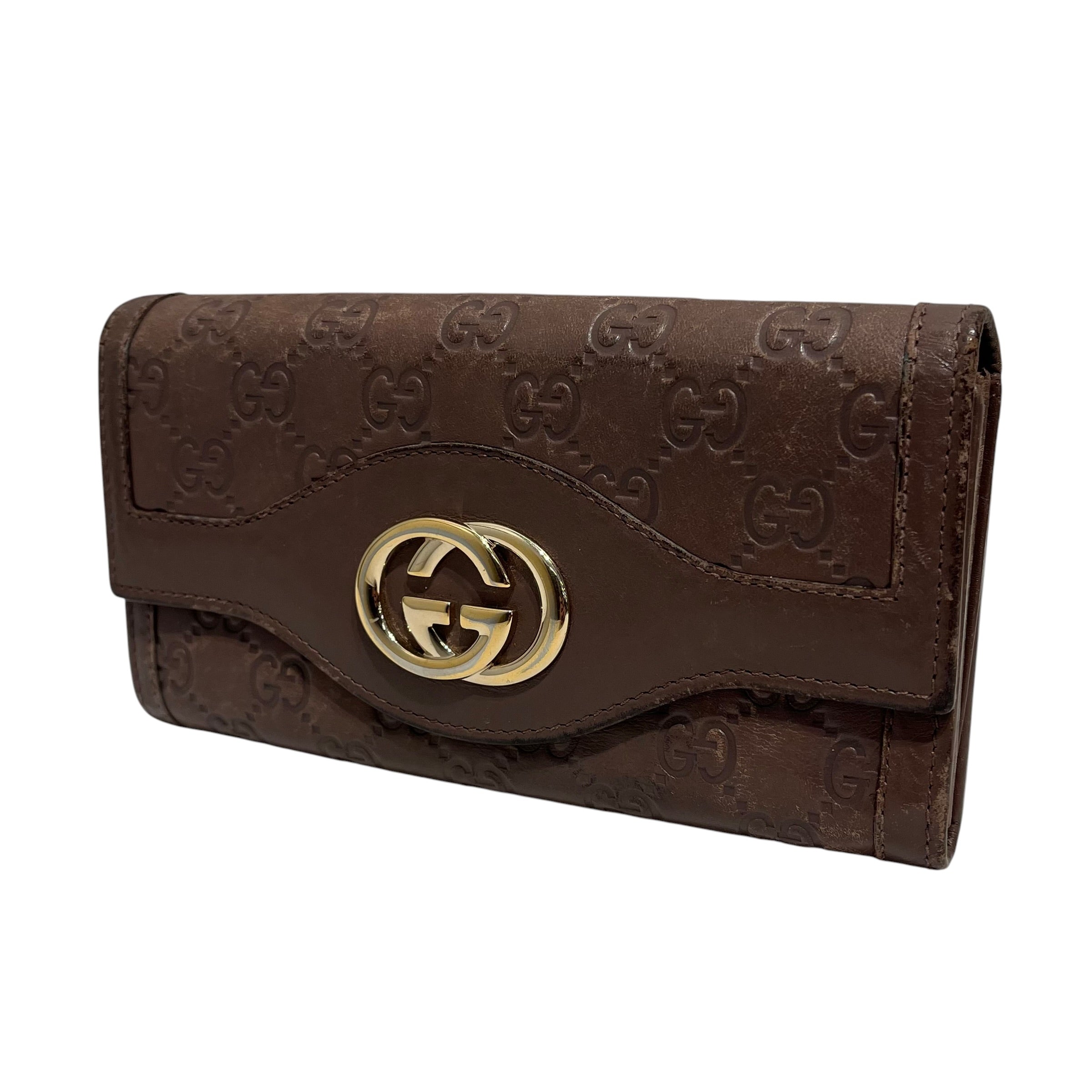 GUCCI/Trifold Wallet/All Over Print/Leather/BRW/282-431-1147-GLD HARDWARE view 1