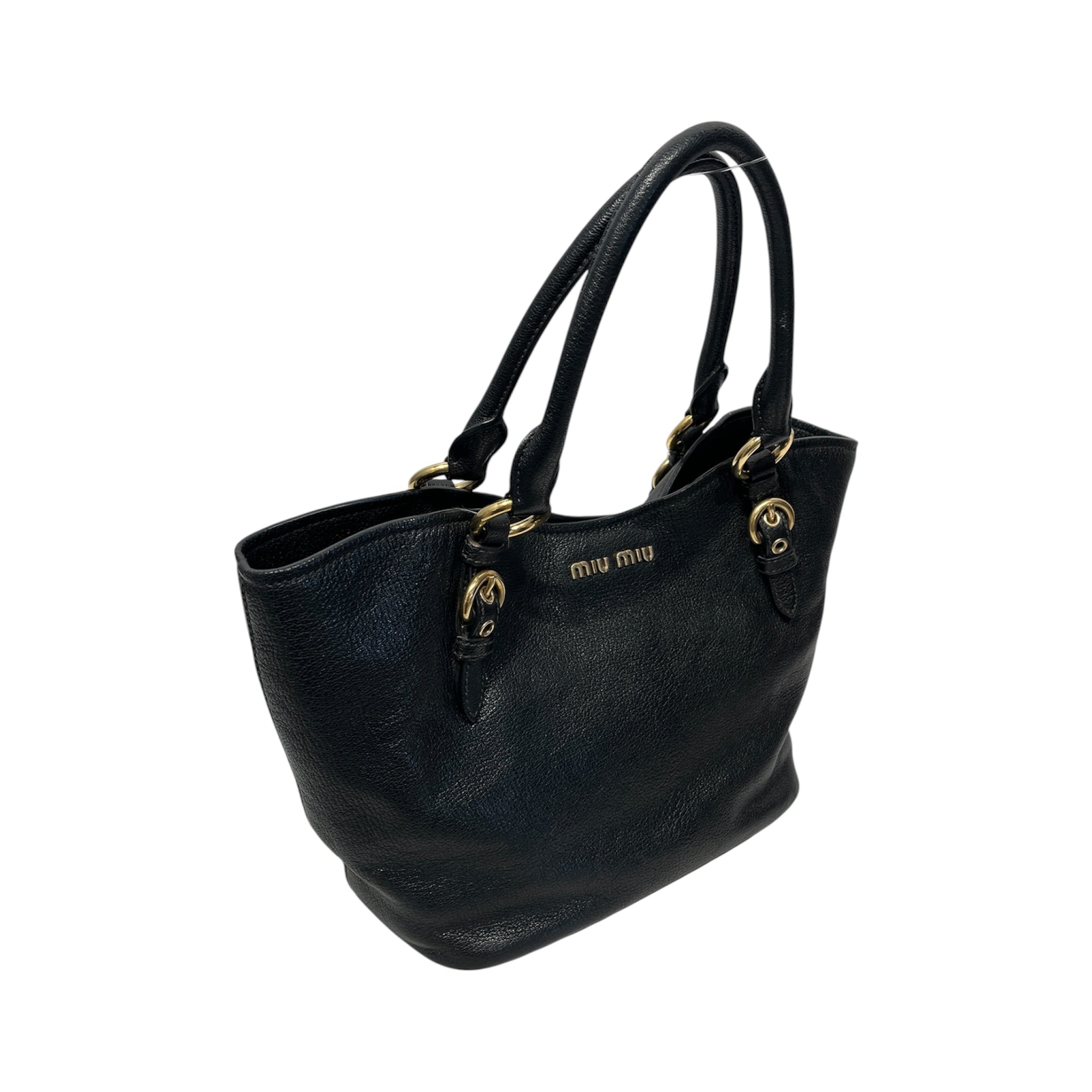 MIU MIU/Hand Bag/Leather/BLK/Vitello Phenix HB #158 view 5
