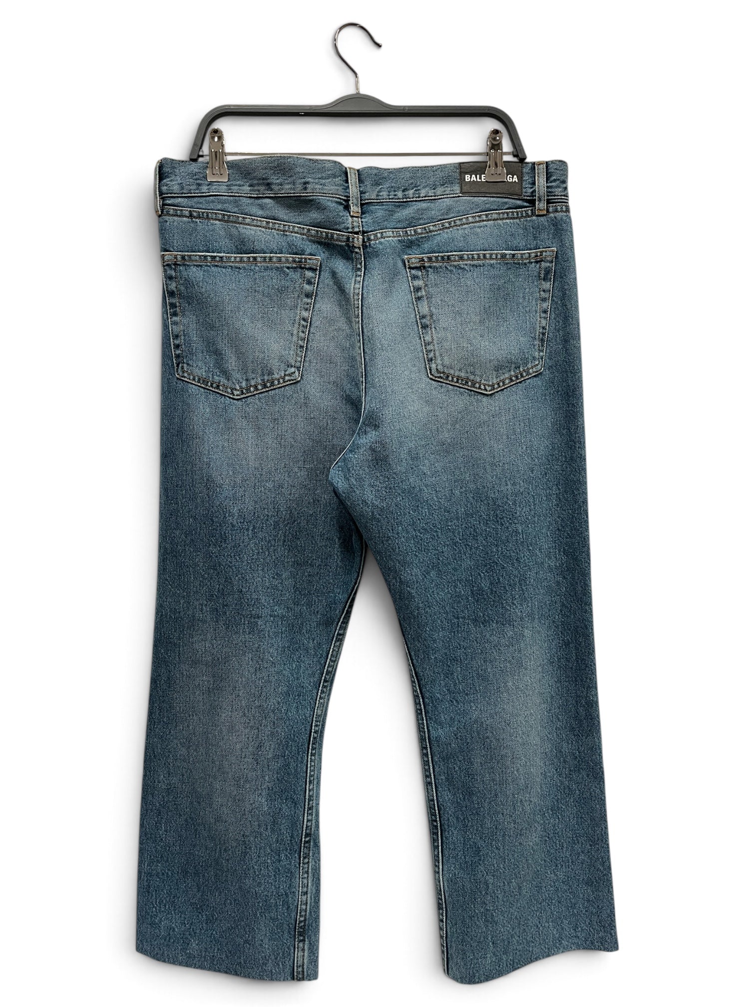 BALENCIAGA/Straight Pants/34/Denim/BLU/Button Fly/TAPERED WITH FOLDED SEAMS view 2