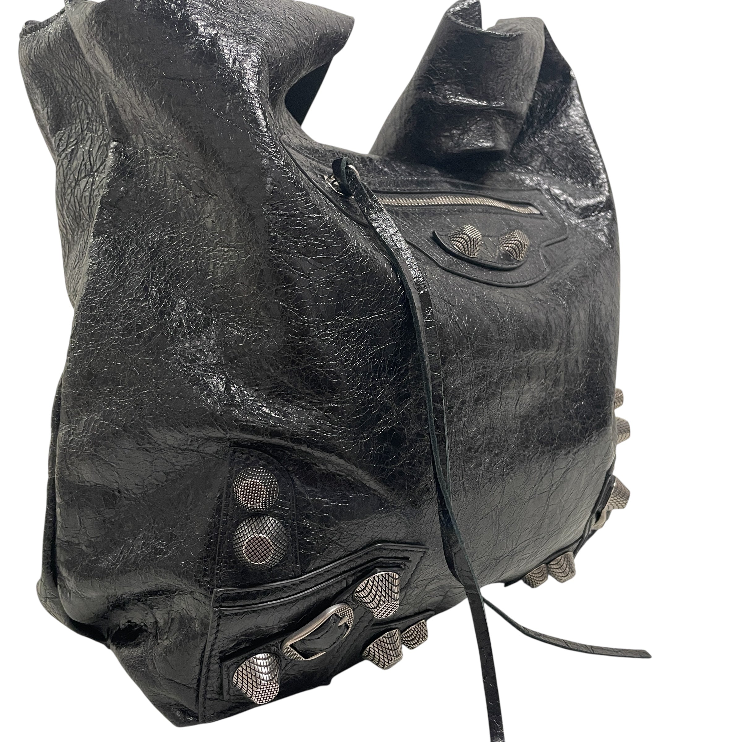 BALENCIAGA/Tote Bag/Leather/BLK/39WHV8Y, CAGOLE CRACKED view 6