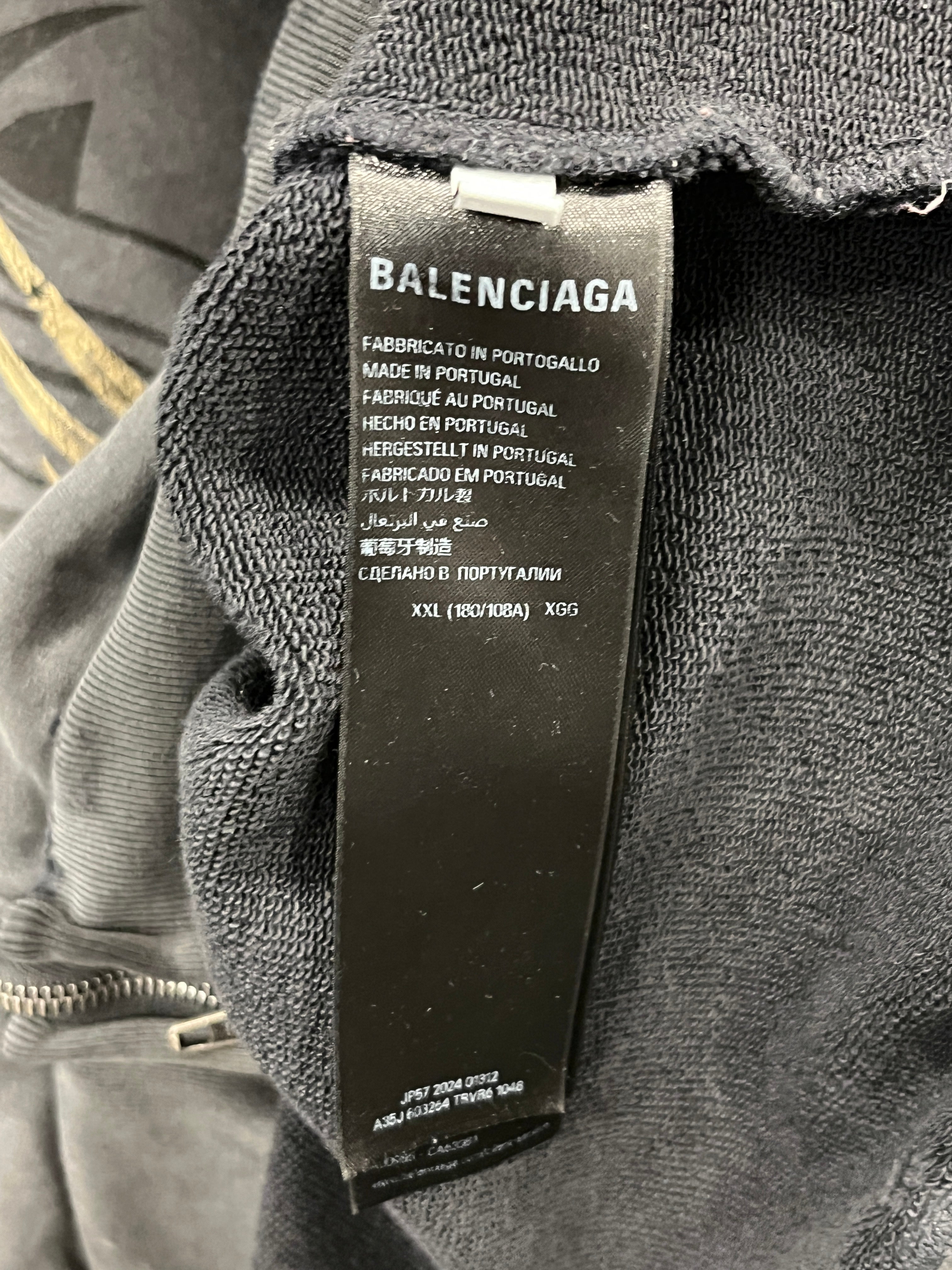 BALENCIAGA/Hoodie/XXL/All Over Print/Cotton/GRY/Pullover/ view 3