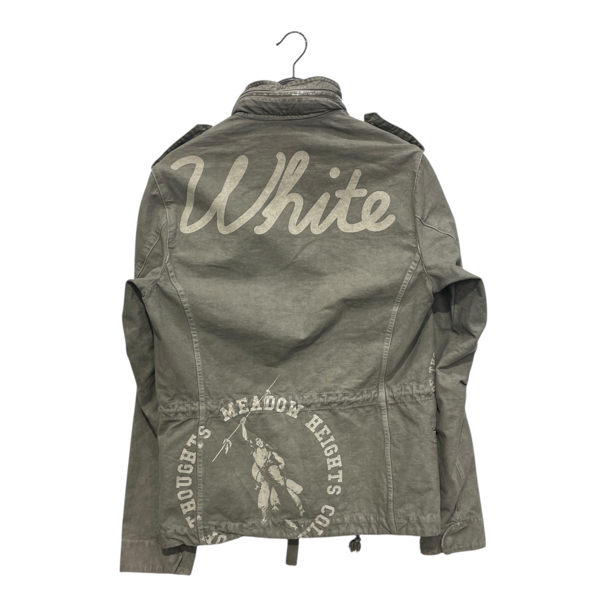 OFF-WHITE/Denim Jkt/XS/Cotton/GRN/CARGO DENIM WHT LETTER ON BACK view 2