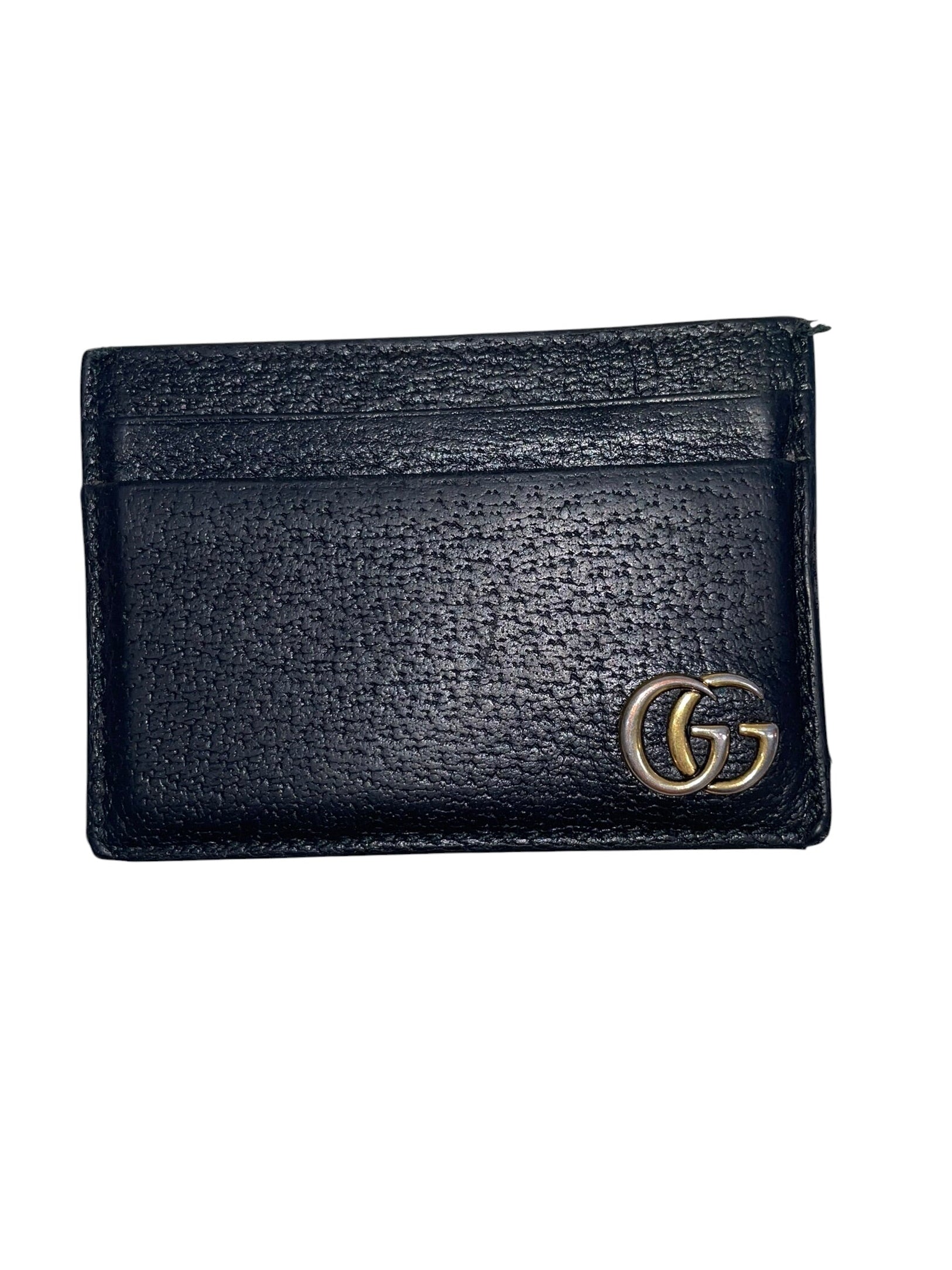 GUCCI/Wallet/Leather/BLK/Gold Clip Card Holder view 1