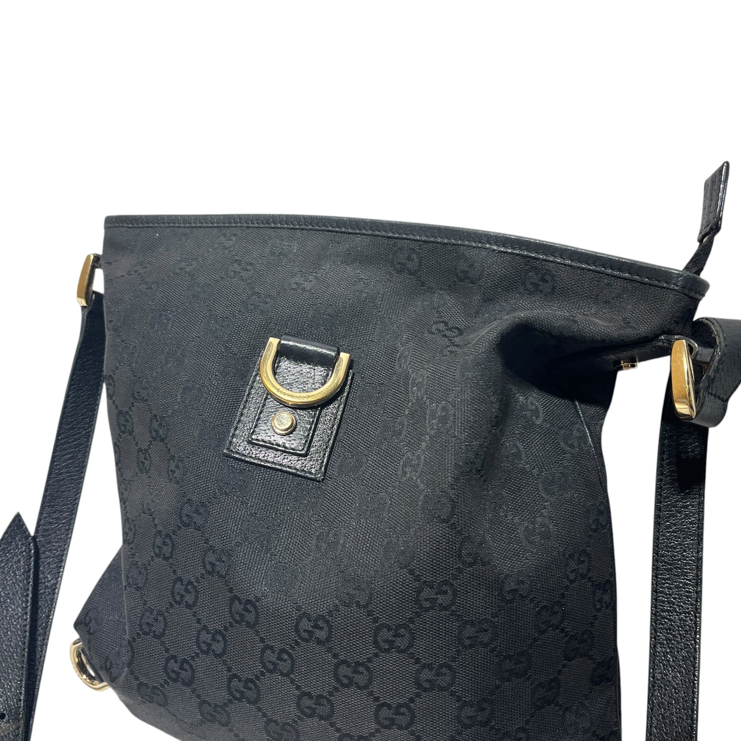 GUCCI/Hand Bag/Monogram/Cotton/BLK/Canvas Abbey D Ring Shoulder view 4