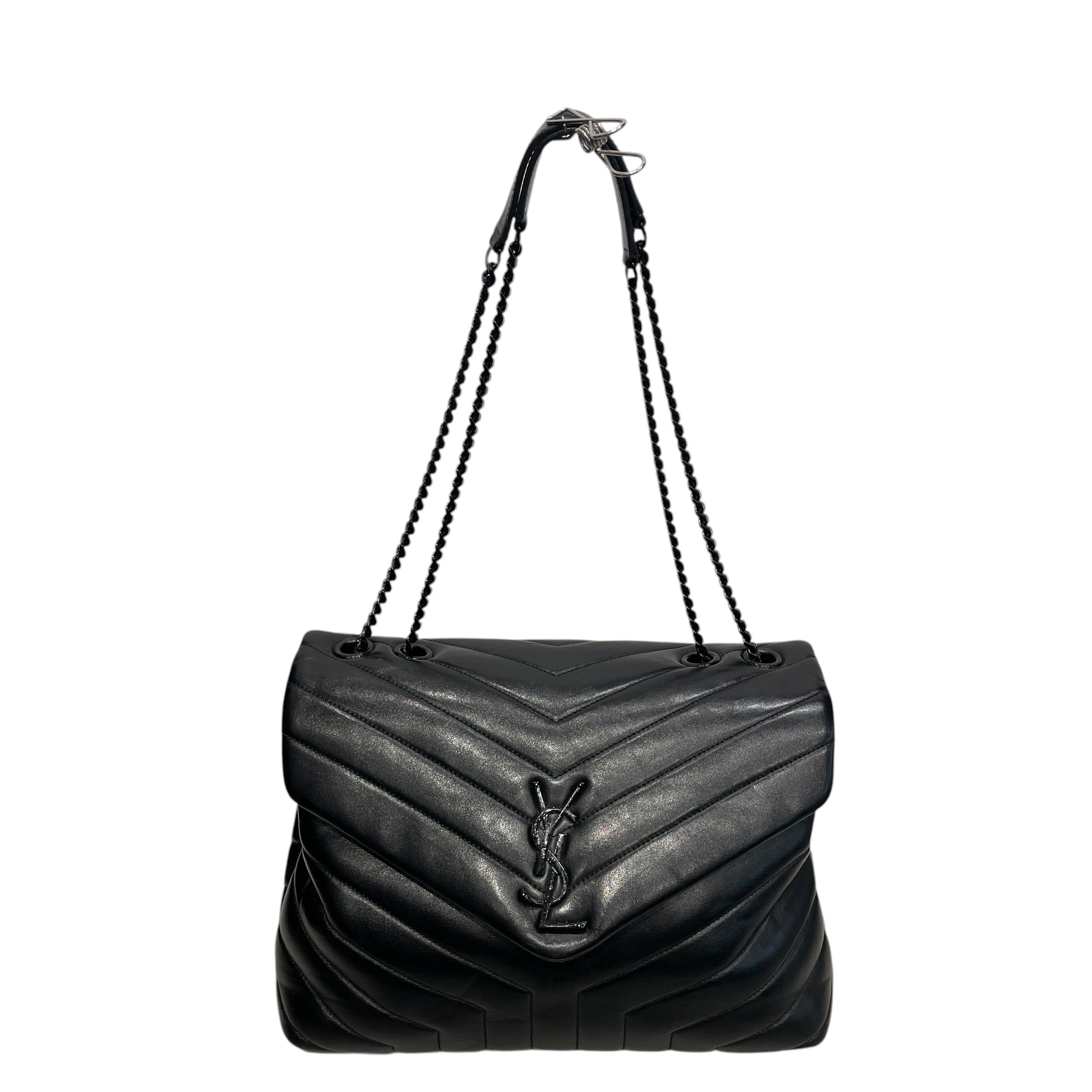 YVES SAINT LAURENT/Bag/Leather/BLK/MEDIUM LOULOU view 1