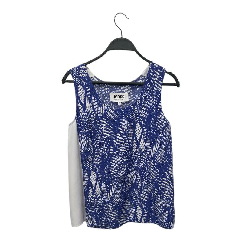 MM6/SL Blouse/38/Graphic/Cotton/BLU/