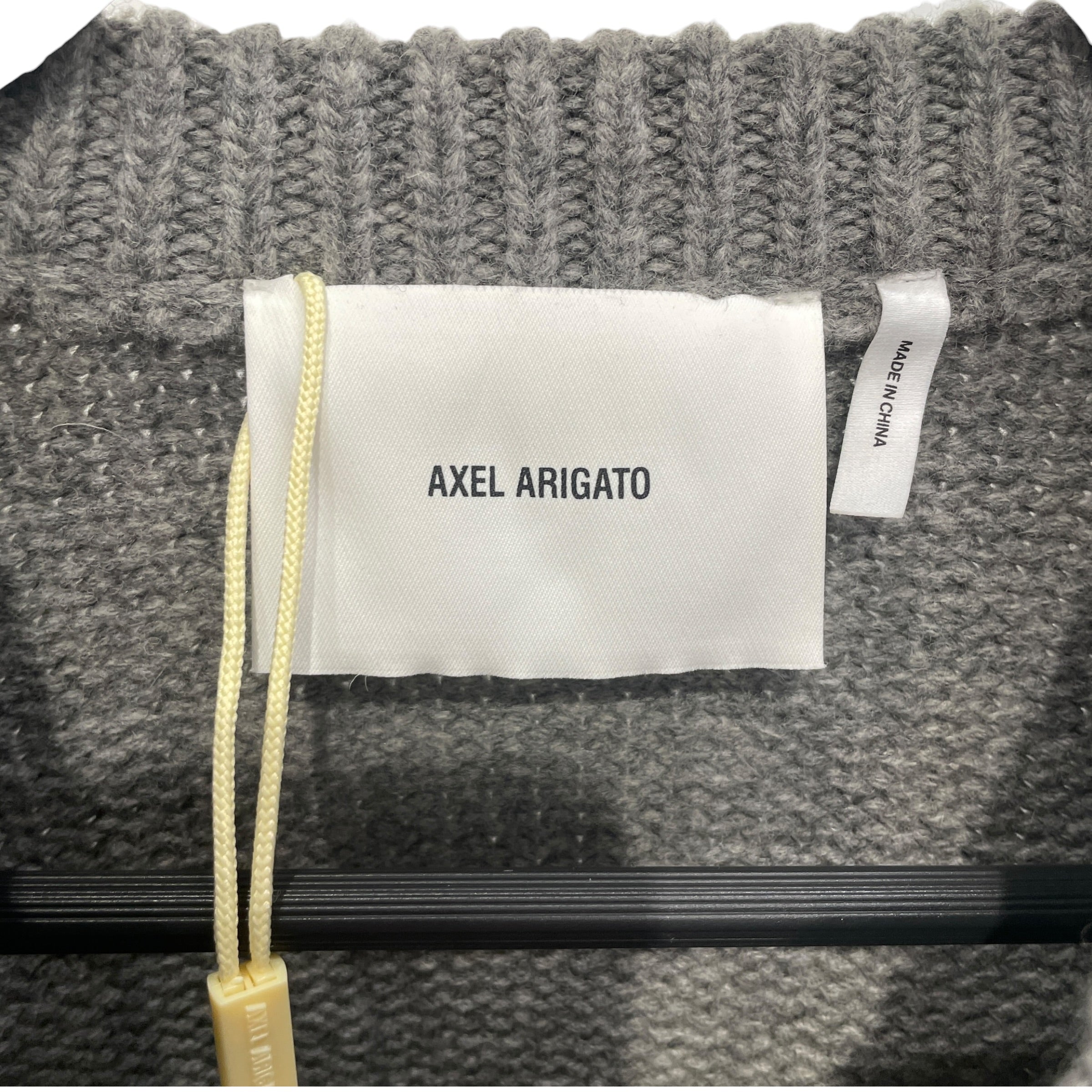 Axel Arigato/Heavy Sweater/L/Wool/GRY/AA GRY BEAM CABLEKNIT SWEATER view 3
