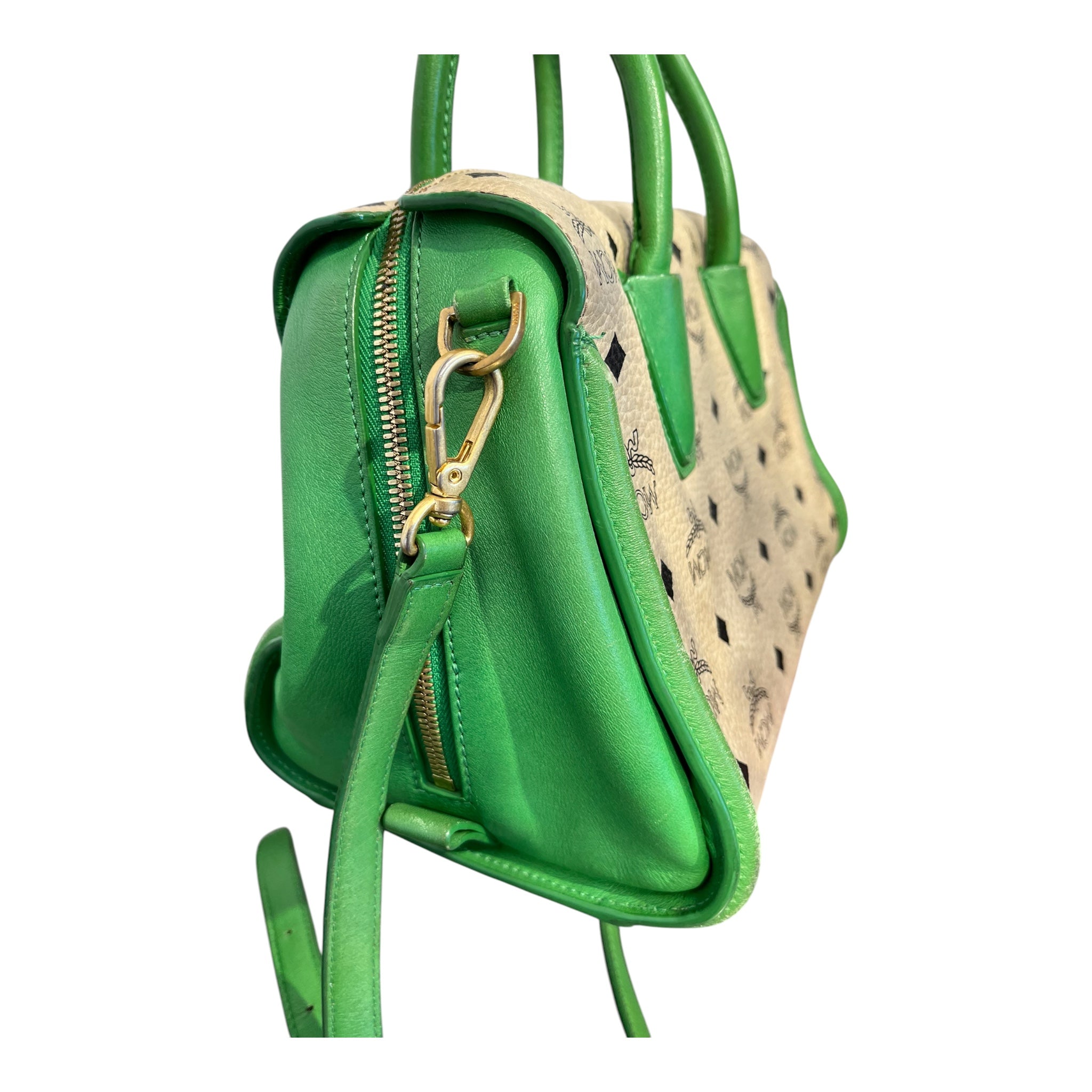 MCM/Hand Bag/Monogram/Leather/BEG/Visetos Bag (BEG/GRN) view 3