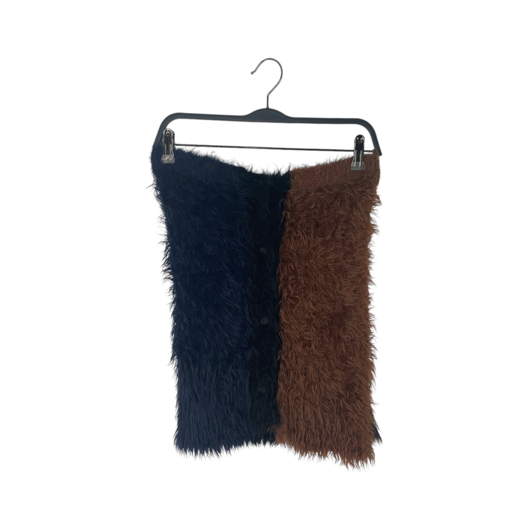 MARNI/Skirt/40/Stripe/Polyester/MLT/FAUX FUR BRWN/BLK/NVY FL BUT view 1