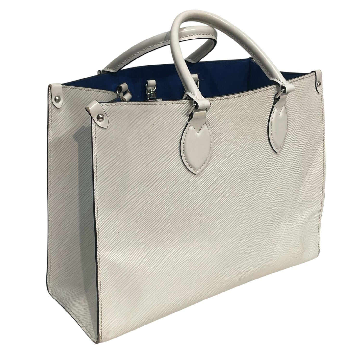 LOUIS VUITTON/Tote Bag/Leather/WHT/OnTheGo MM view 4