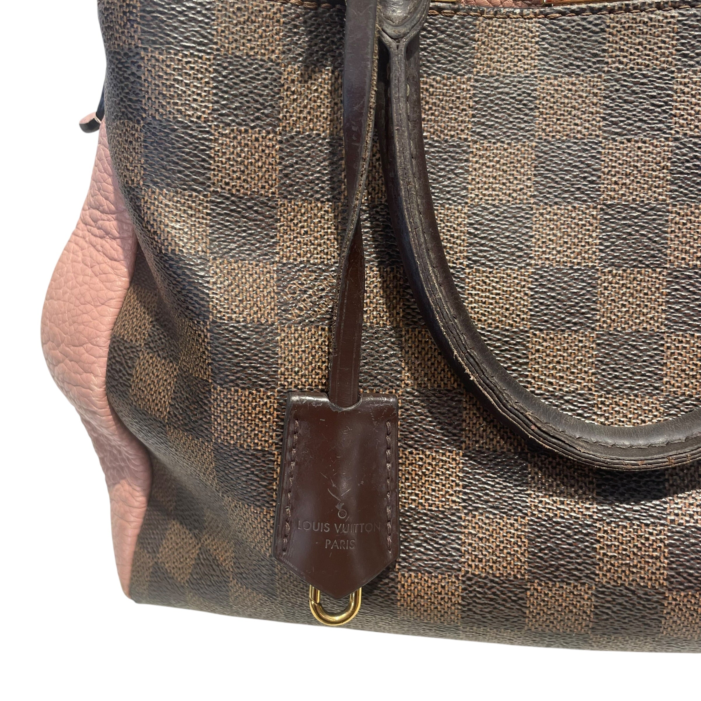 LOUIS VUITTON/Hand Bag/Leather/BRW/Damier Ebene Canvas view 5