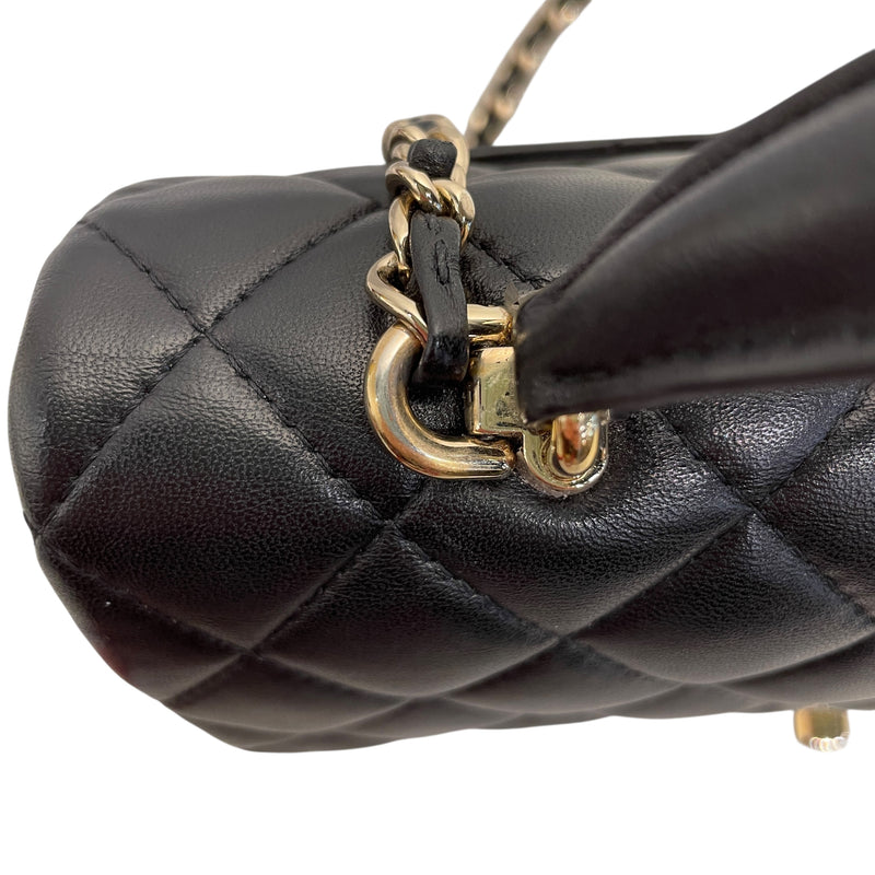CHANEL/Hand Bag/Leather/BLK/P743U6TK