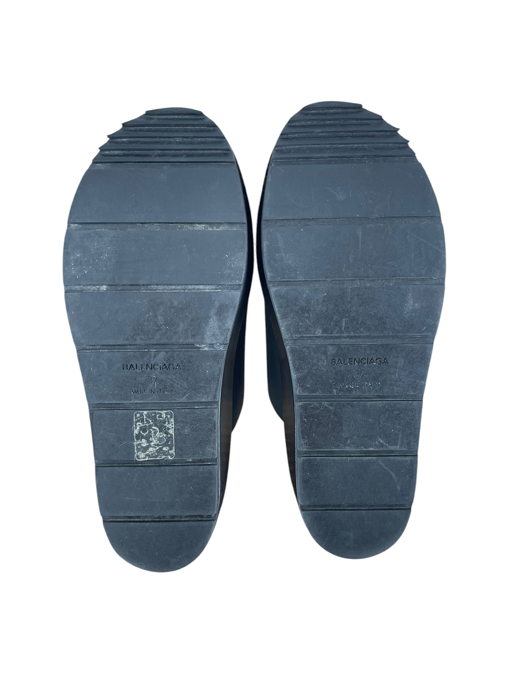 BALENCIAGA/Sandals/US 6/Leather/BLK/GREY STRAP BLACK SANDAL view 4
