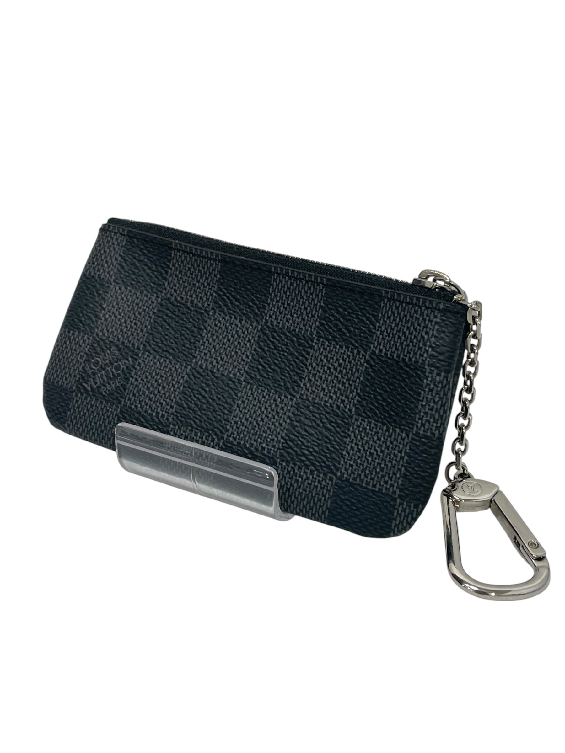 LOUIS VUITTON/Coin Wallet/All Over Print/Leather/BLK/M's/clip key pouch damier ebene view 1