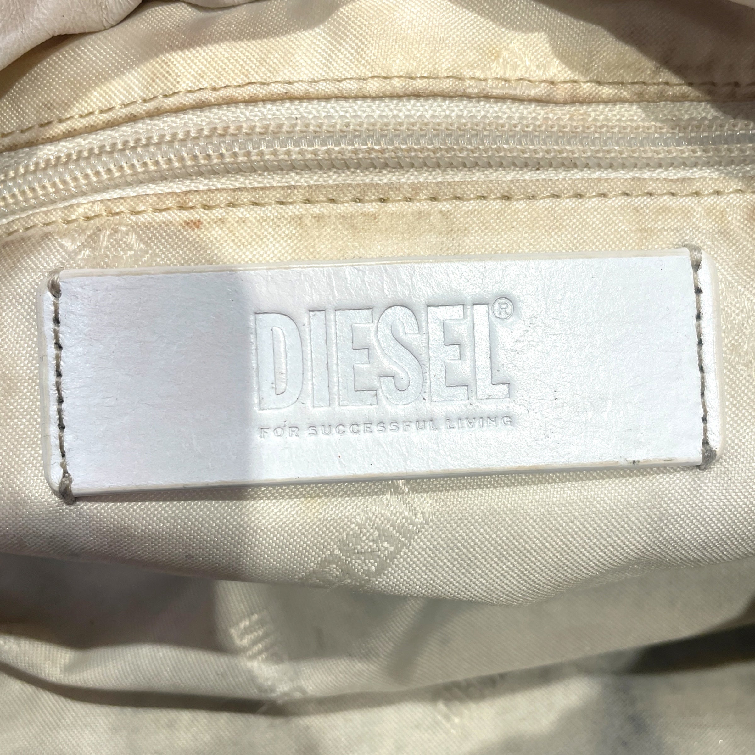 DIESEL/Cross Body Bag/Leather/WHT/scrunch d shoulder bag view 5