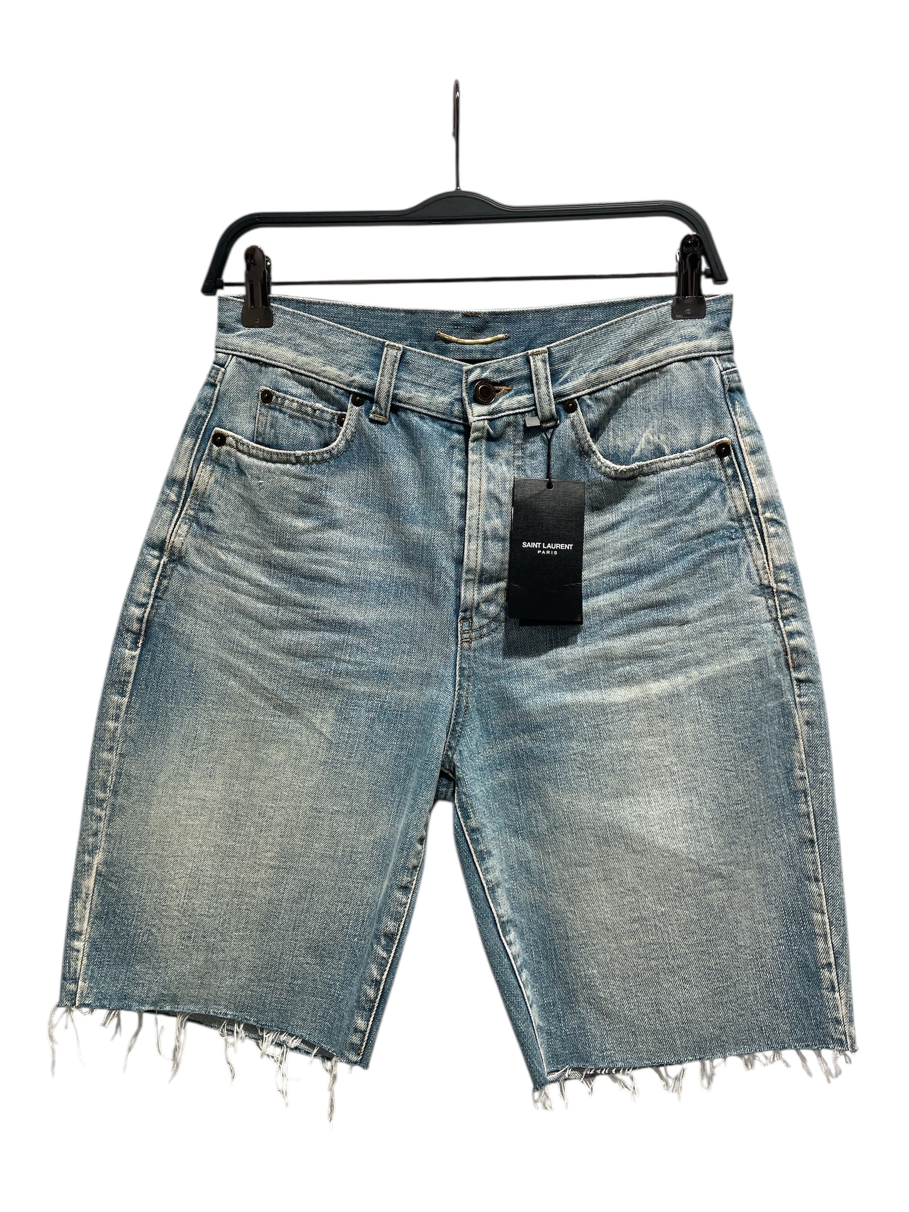 SAINT LAURENT/Shorts/28/Denim/BLU/Cut Denim Jorts view 1