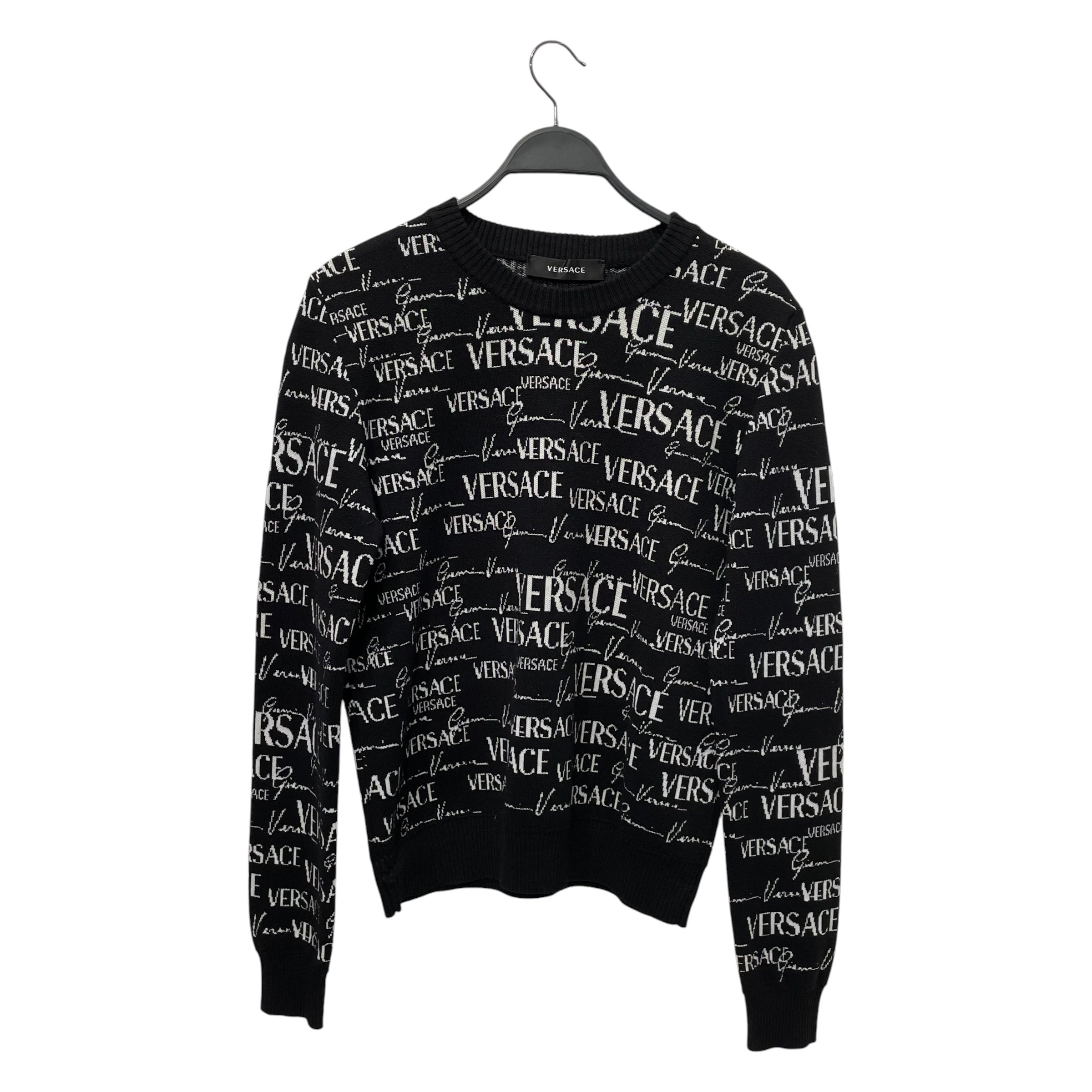 VERSACE/Sweater/44/Monogram/Cotton/BLK/ALL OVER LOGO PRINT view 1