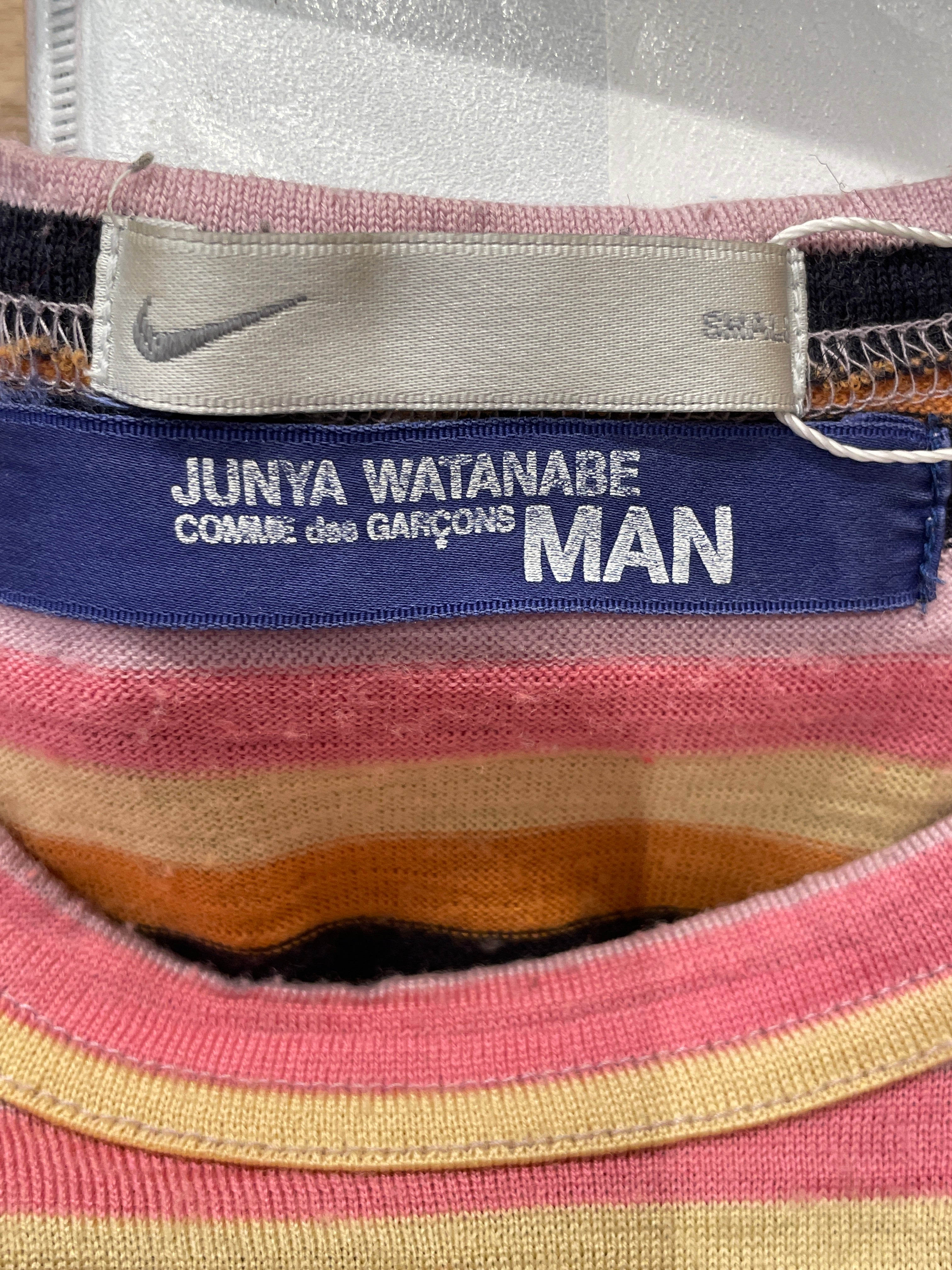JUNYA WATANABE COMME des GARCONS MAN/NIKE/T-Shirt/S/Cotton/MLT/Stripe/PNK/YEL NIKE SPORTSWEAR TEE view 4