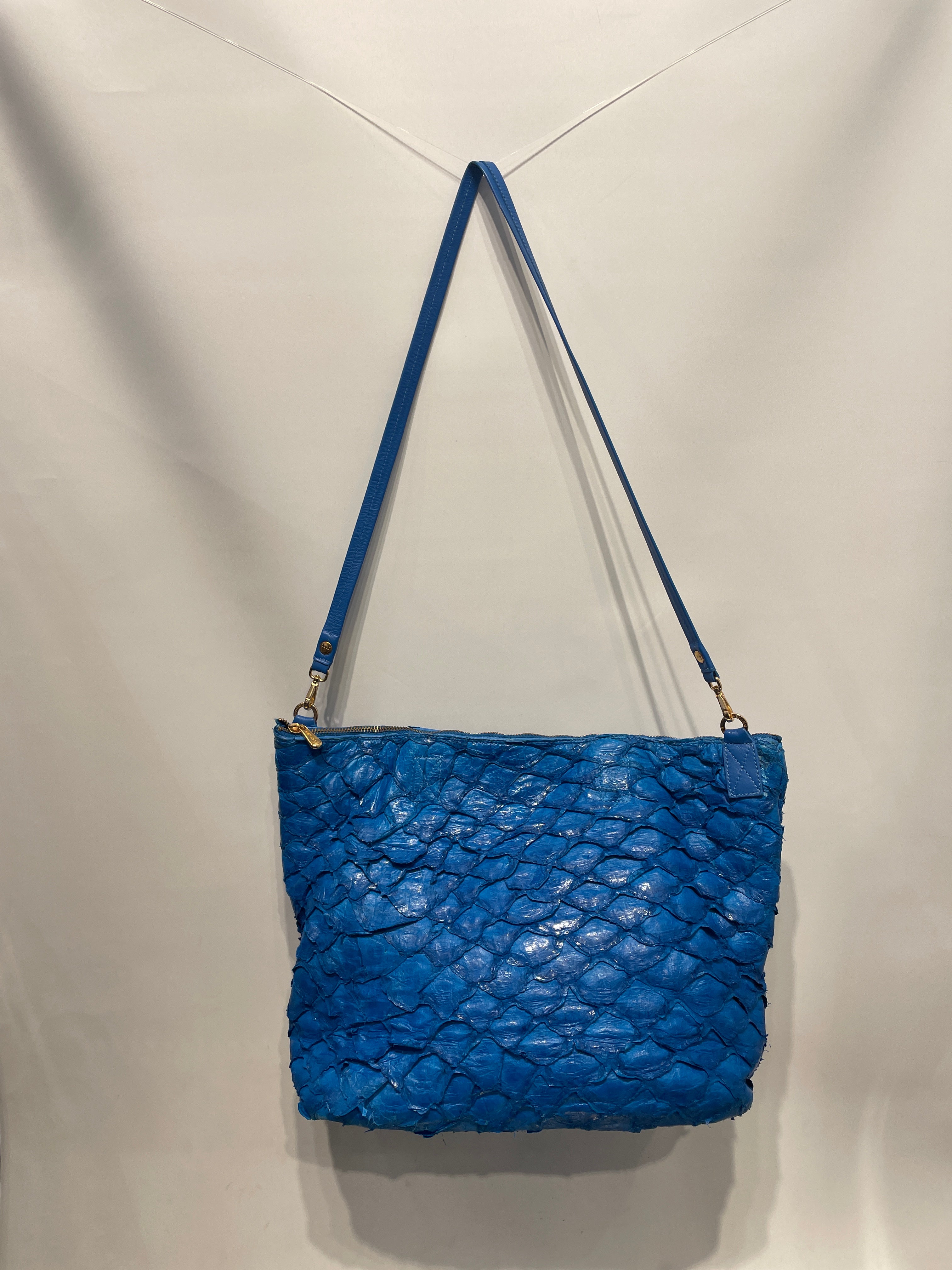 OSKLEN/Hand Bag/Animal Pattern/Leather/BLU/SCALES/REF #28878/GOLD HW view 3
