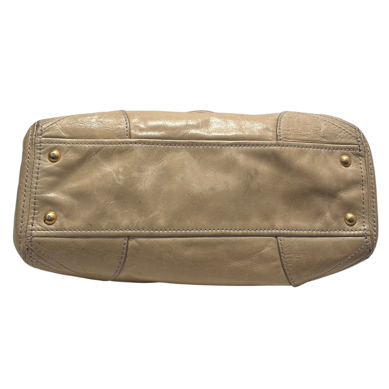 PRADA/Hand Bag/Leather/BEG/STRAP