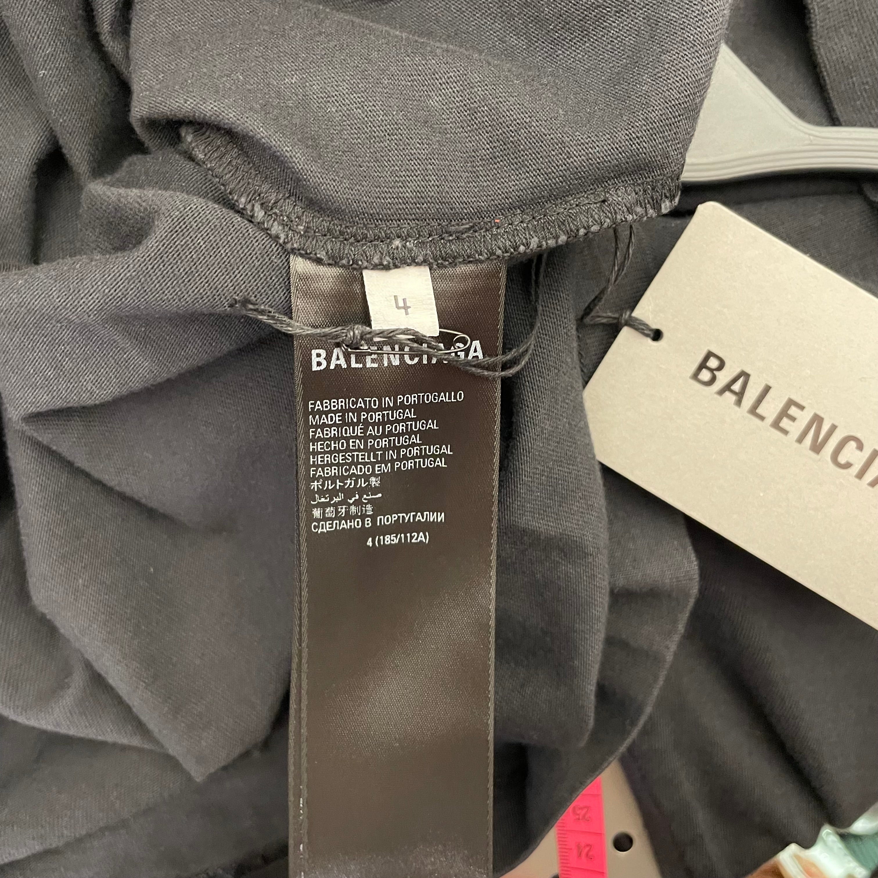 BALENCIAGA/LS T-Shirt/4/Cotton/BLK/blank logo on bottom back view 3