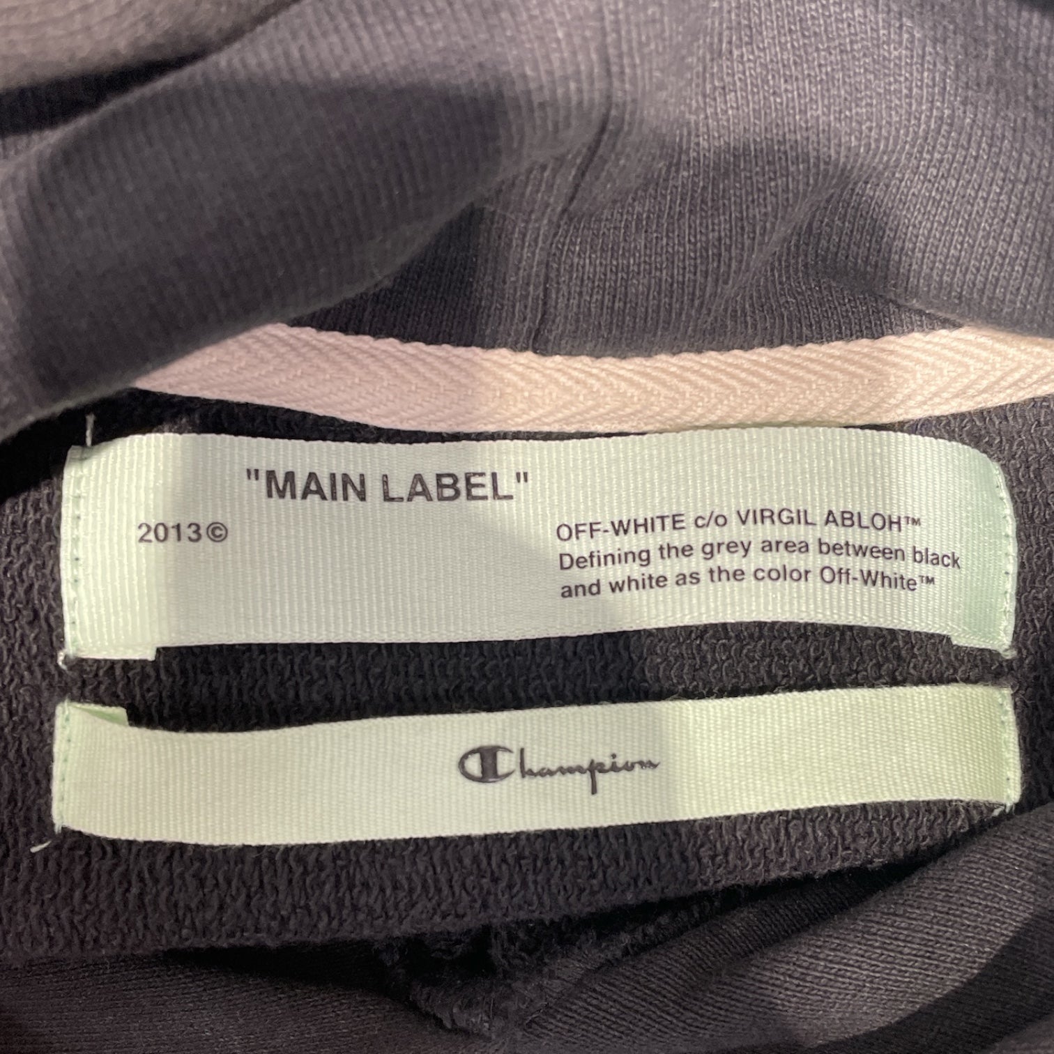 OFF-WHITE/Champion/Hoodie/M/Cotton/BLK/Pullover/Champion view 3