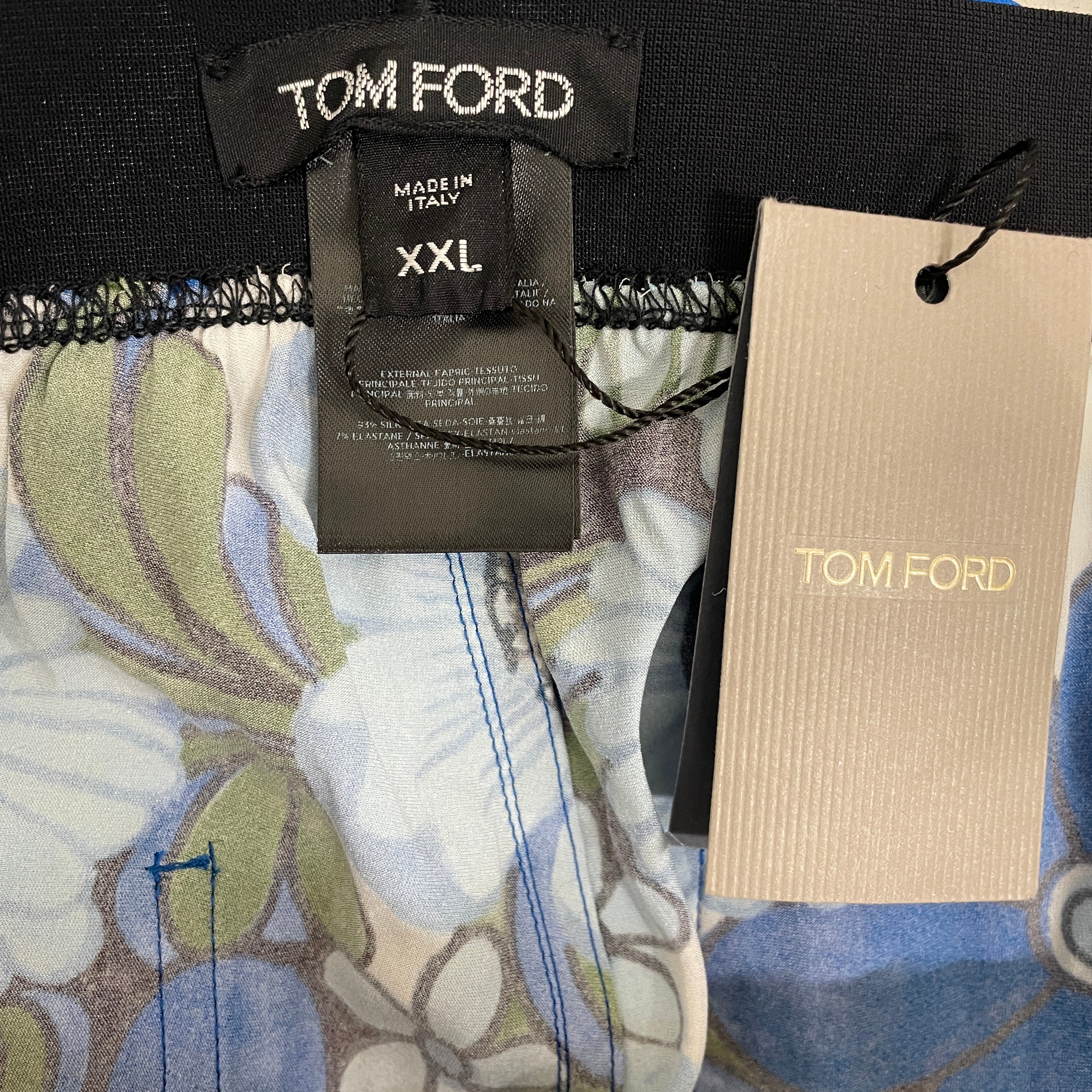 TOM FORD/Straight Pants/XXL/Silk/BLU/Low-rise/Floral Pattern/tom ford silk bottoms floral view 3