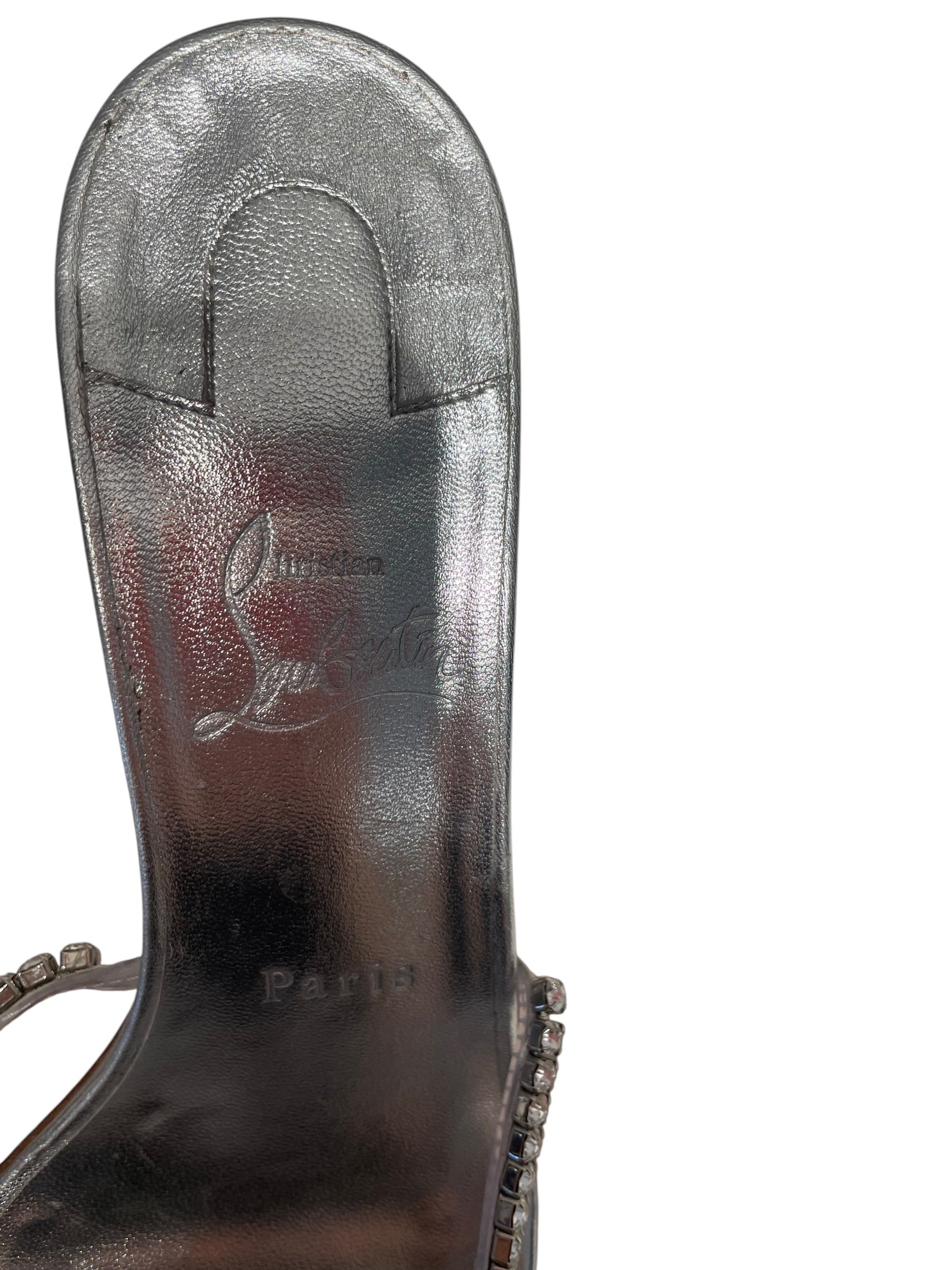 Christian Louboutin/Heels/EU 39/Leather/SLV/RHINESTONES view 4