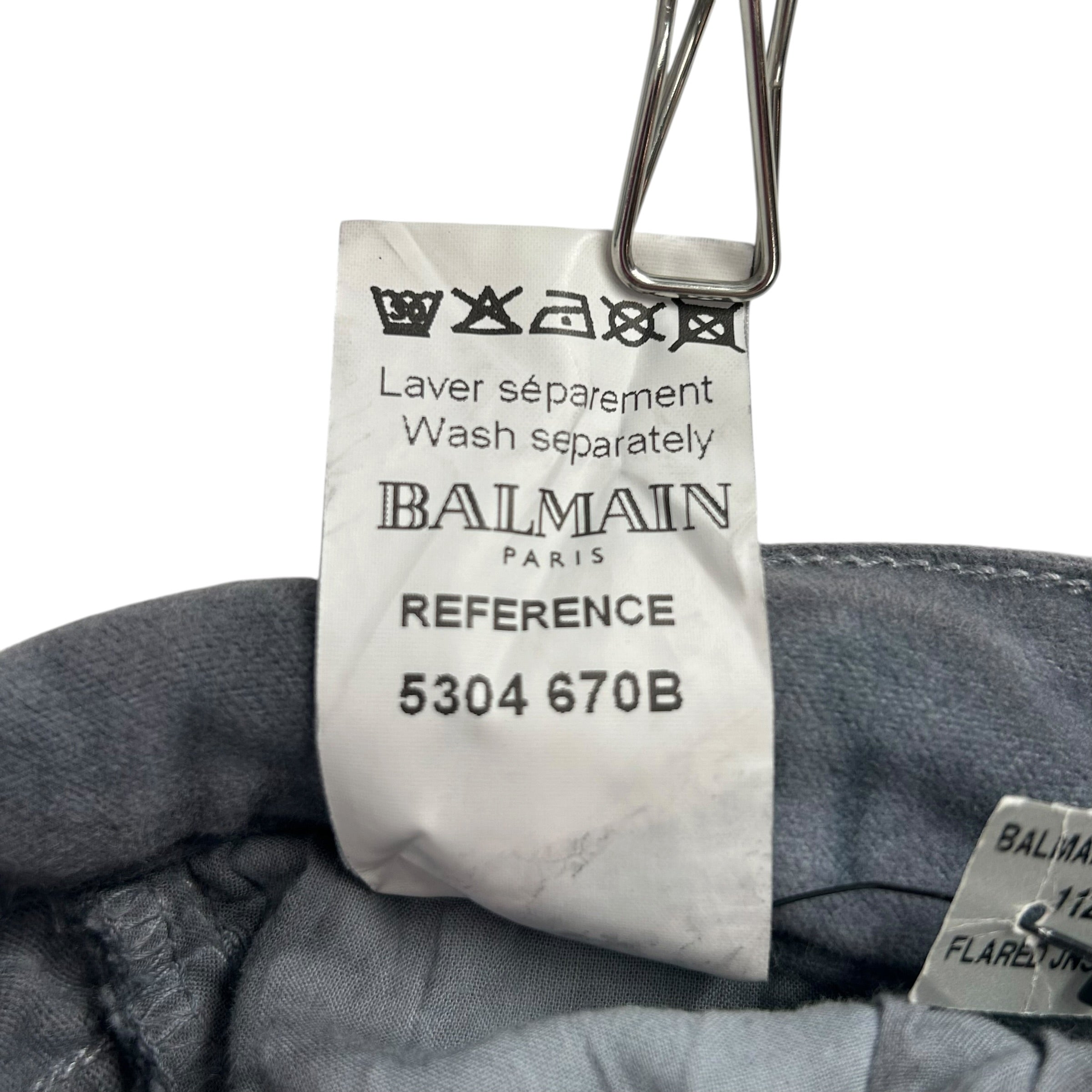 BALMAIN/Bootcut Pants/42/Cotton/IDG/OILWASH view 4
