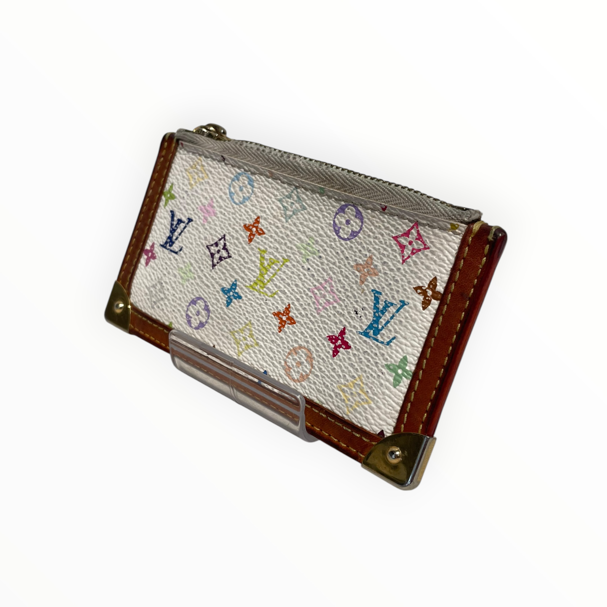 LOUIS VUITTON/Coin Wallet/Monogram/Leather/WHT/L's/MURAKAMI COLAB view 1