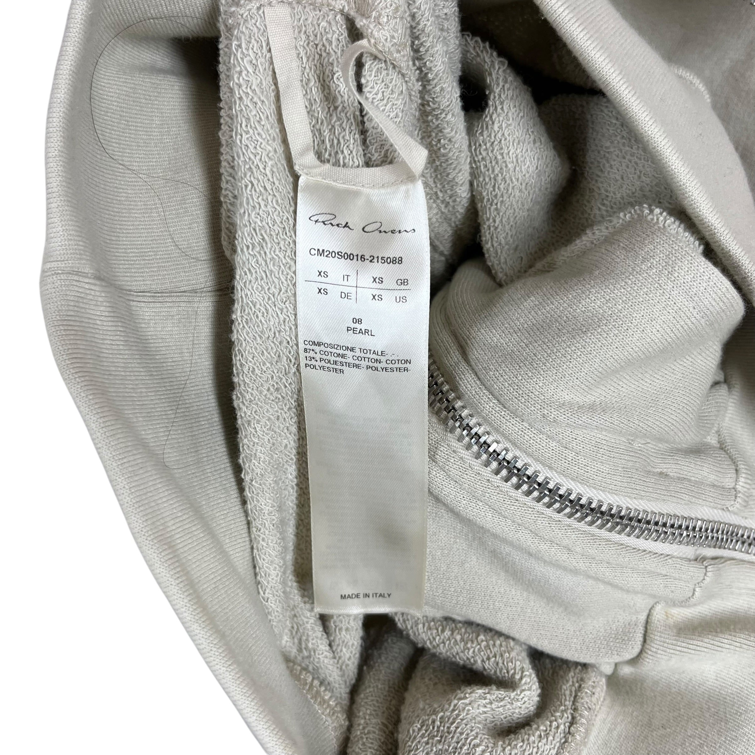 Rick Owens/Champion/Zip Up Hoodie/XS/Cotton/CRM/Zip Up Pentagram Sleeve Hoodie view 6