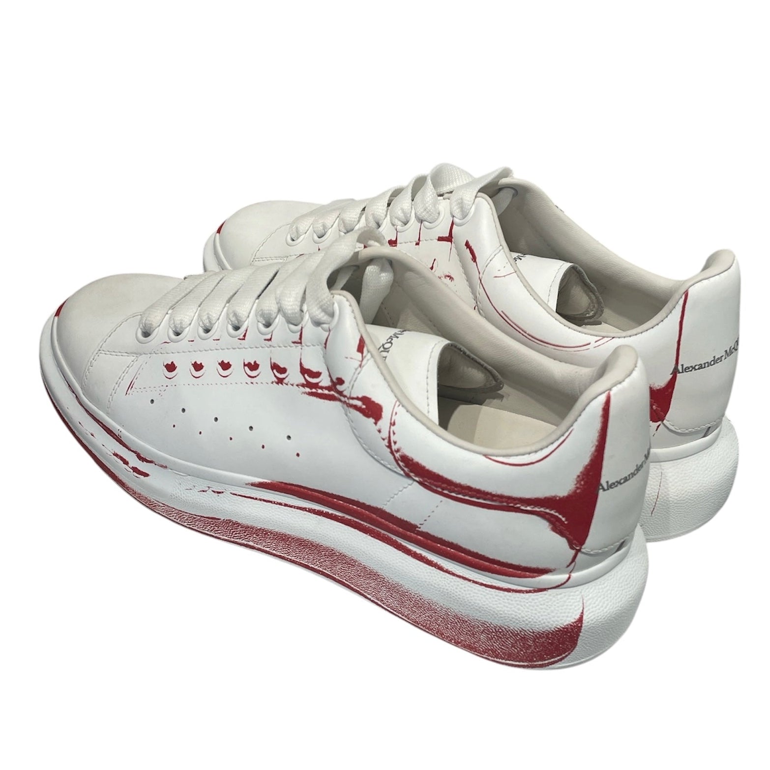 Alexander McQueen/Low-Sneakers/EU 42/All Over Print/Leather/WHT/oversized sneaker red print view 2