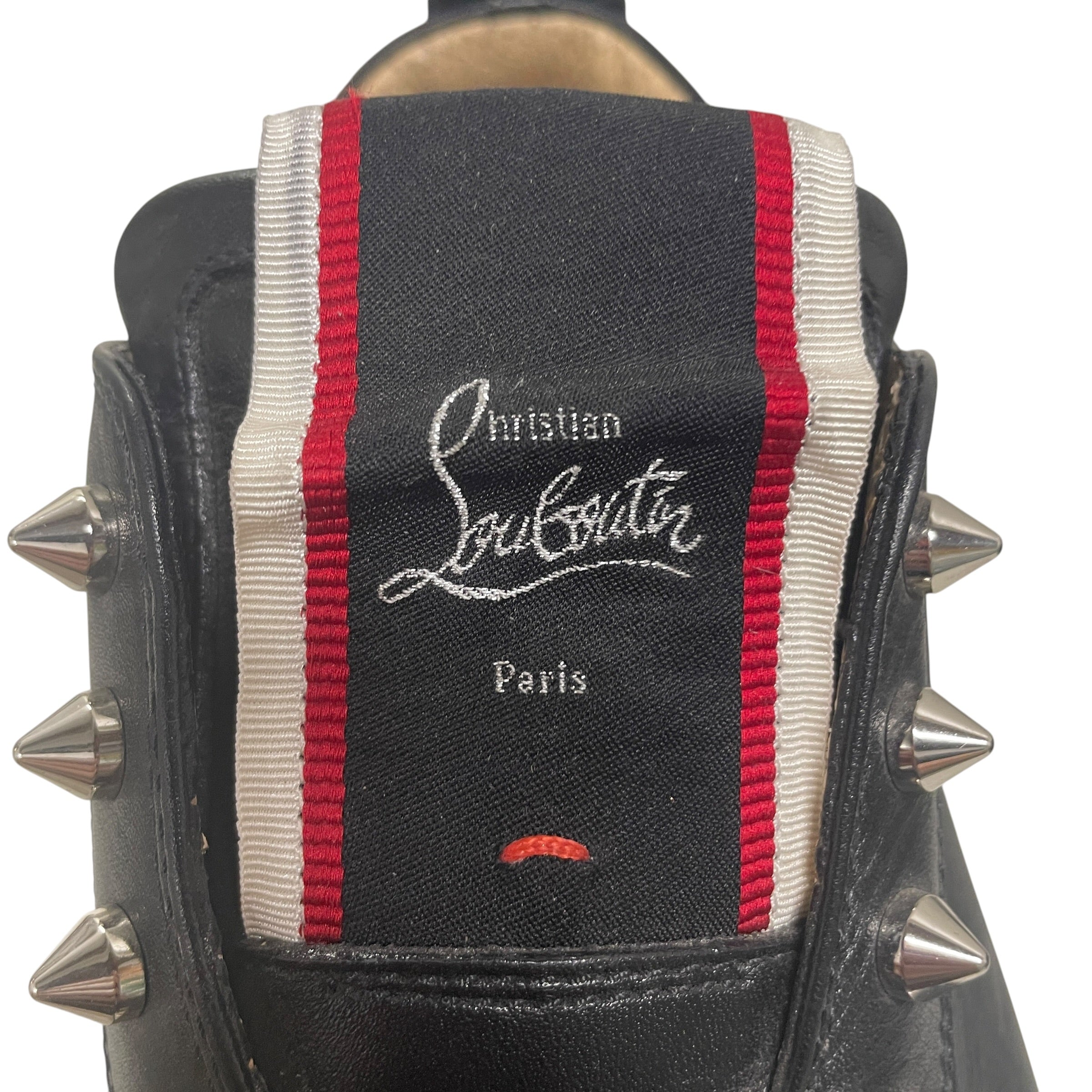 Christian Louboutin/Low-Sneakers/EU 41.5/Leather/BLK/spike studs view 4