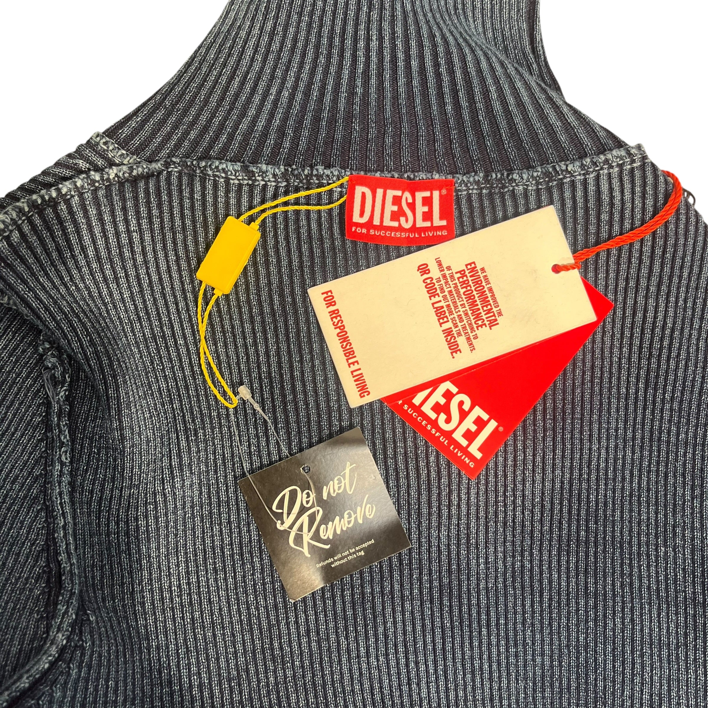 DIESEL/Tops/M/Cotton/BLU/Turtle Neck/Ribbed view 3