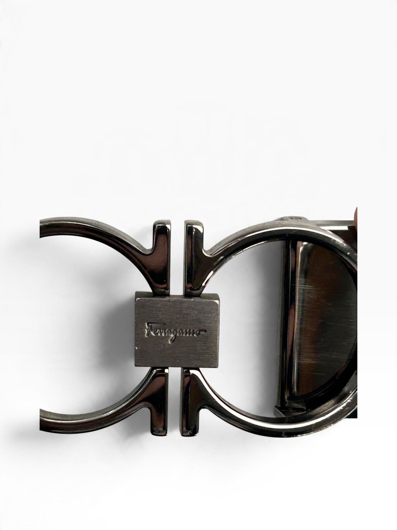 Salvatore Ferragamo/Belt/Leather/BLK/M's/METAL BELT BUCKLE view 3