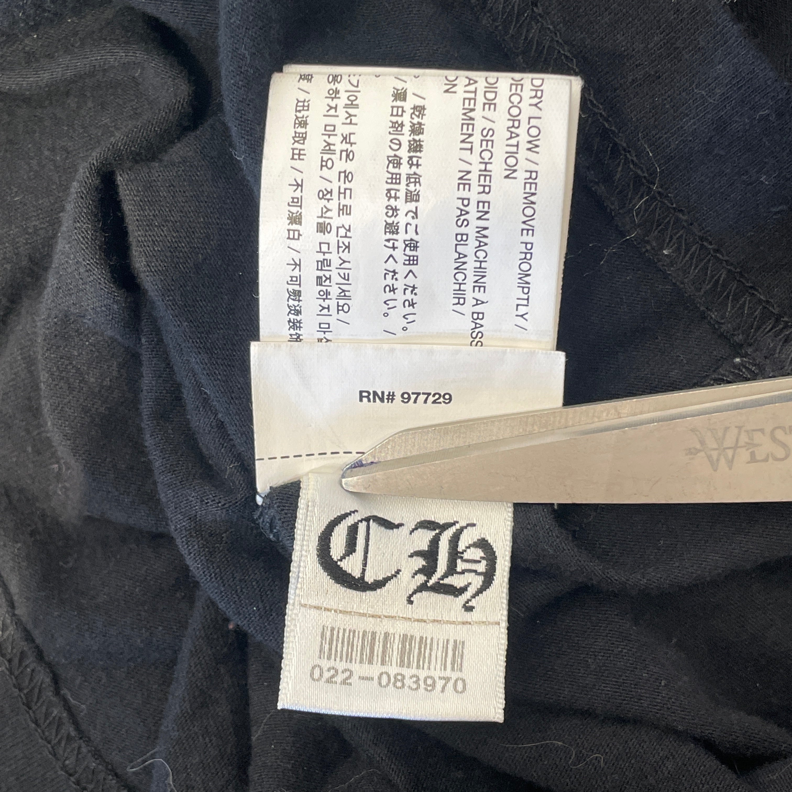 CHROME HEARTS/T-Shirt/S/Cotton/BLK/POCKET W/LOGO/LOGO ON BACK view 6
