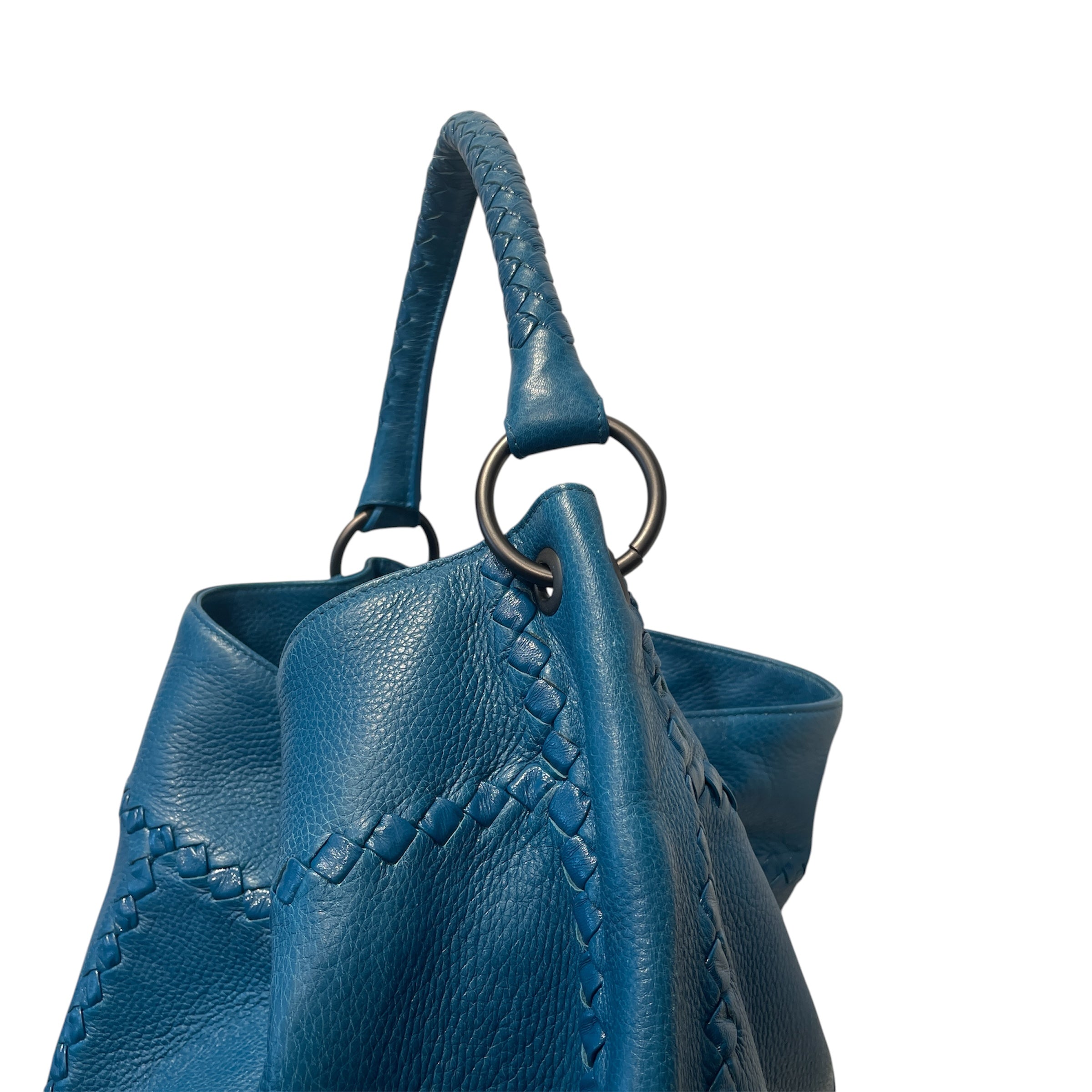 BOTTEGA VENETA/Tote Bag/Leather/BLU/INTRECCIATO CERVO HOBO view 3