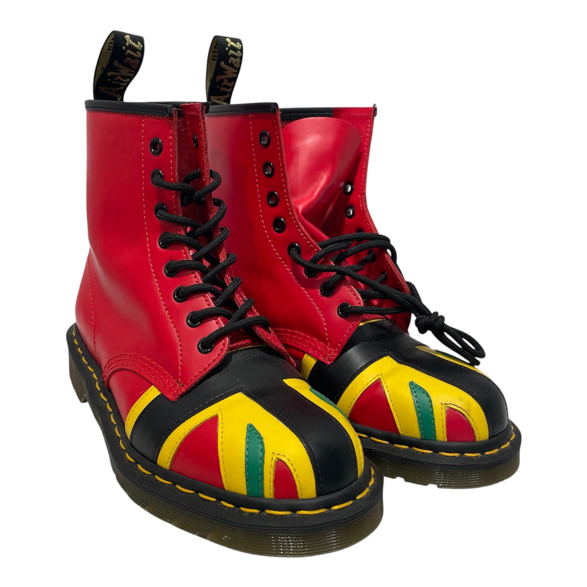 Dr.Martens/DENIM TEARS/Biker Boots/US 8/Leather/RED/1460 "Jamaican Jack" view 1