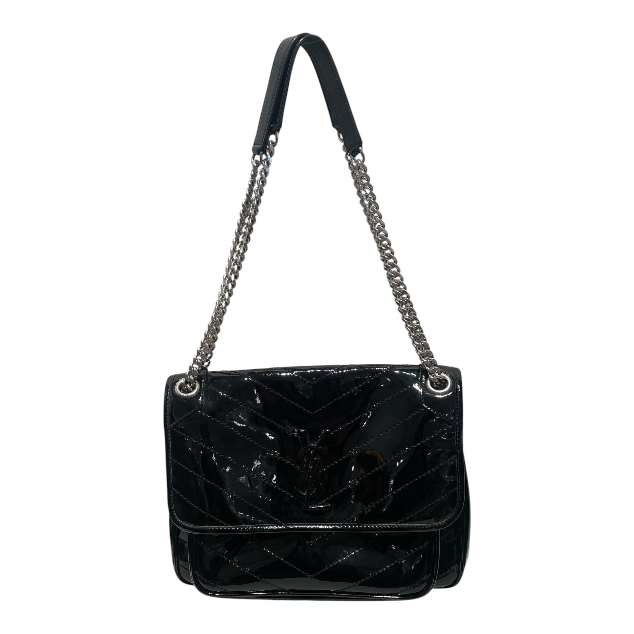 YVES SAINT LAURENT/Cross Body Bag/Leather/BLK/niki baby shoulder bag view 1