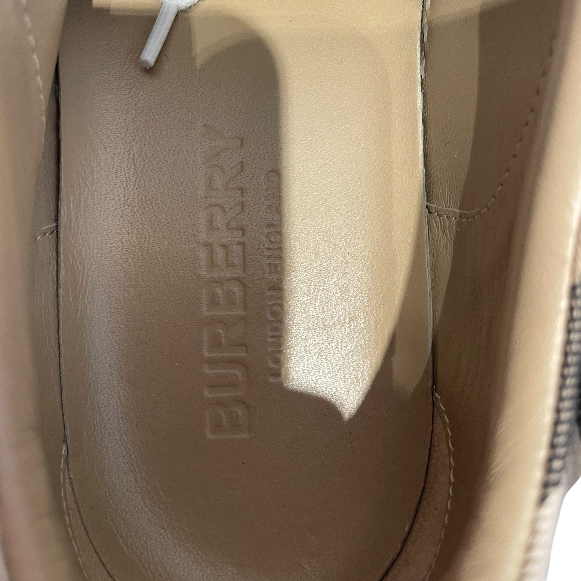 BURBERRY LONDON/Low-Sneakers/EU 37.5/Plaid/Leather/WHT/Burberry Salmond Check low-top view 3