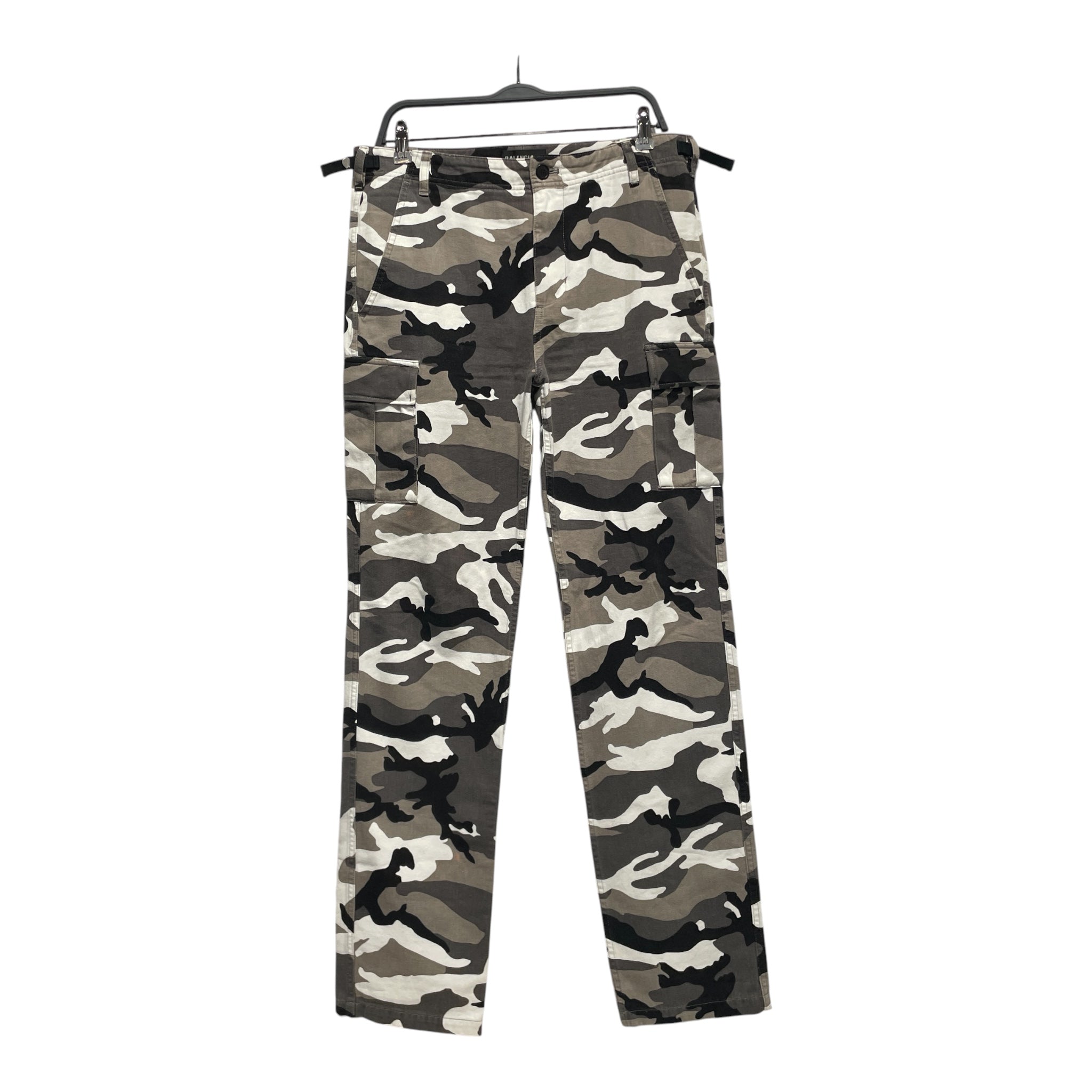 BALENCIAGA/Cargo Pants/48/Cotton/BLK/Camouflage/CARGO view 1